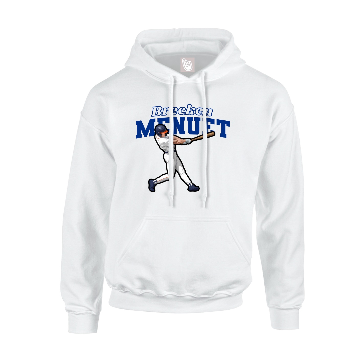 Youth Hoodie — Name Arch in White