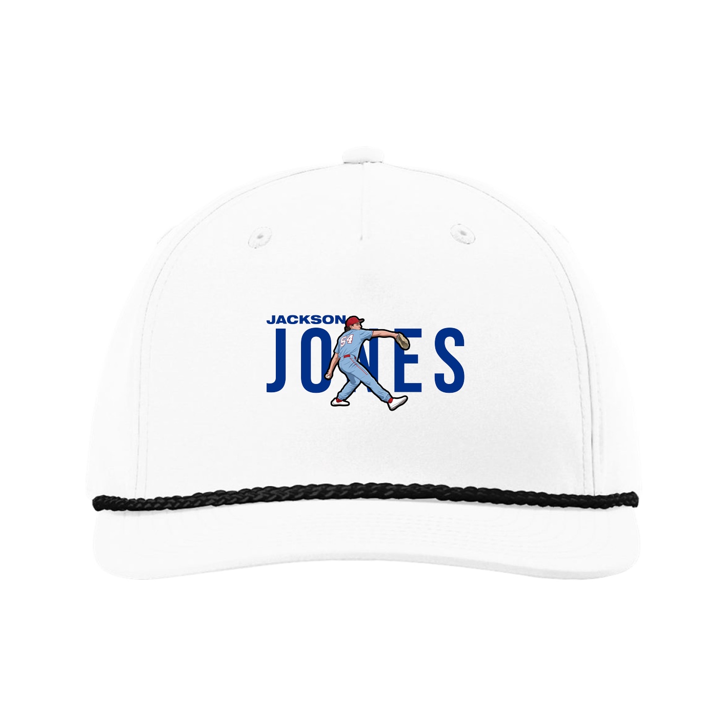 Five-Panel Classic Rope Cap — Player Name in White