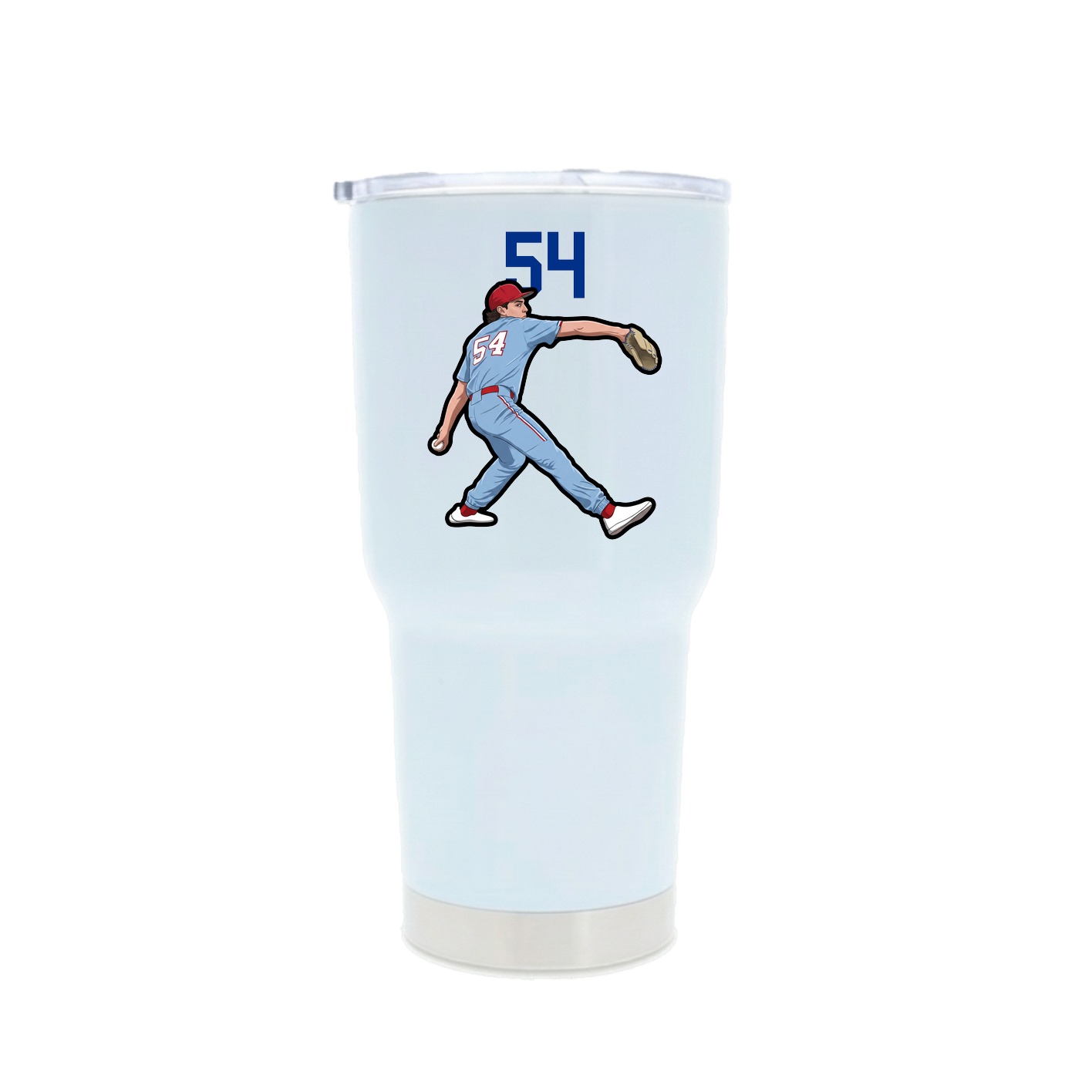 30oz Stainless Steel Tumbler — Number Top in White