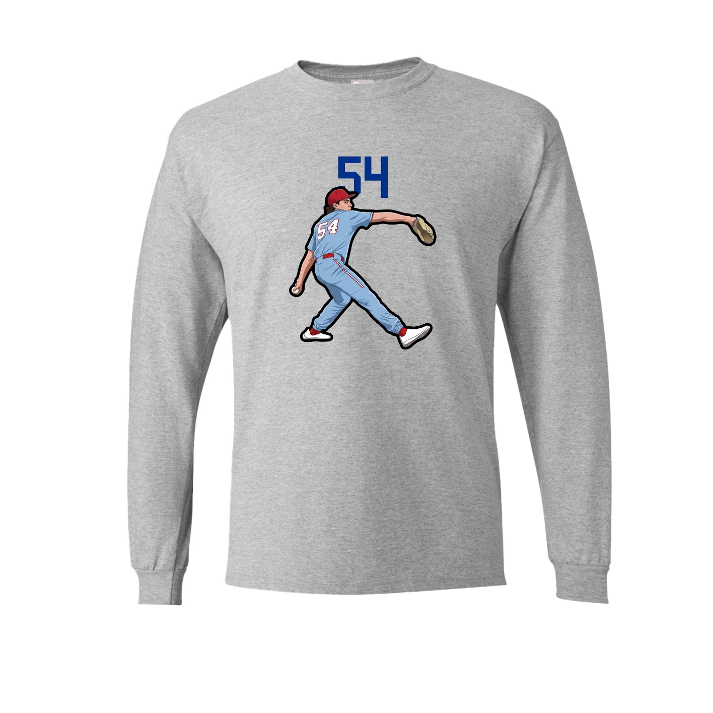 Long Sleeve Tee — Number Top in Grey