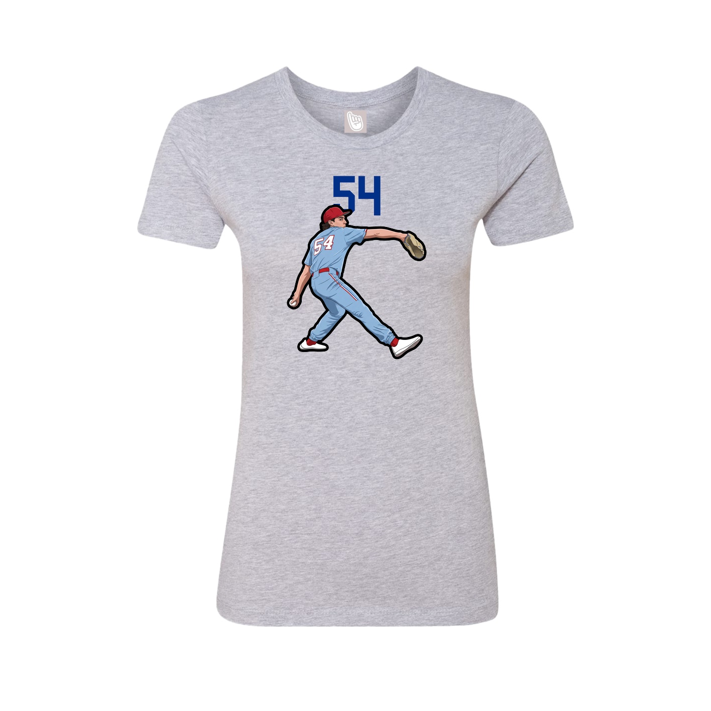 Fitted Women's Tee — Number Top in Grey