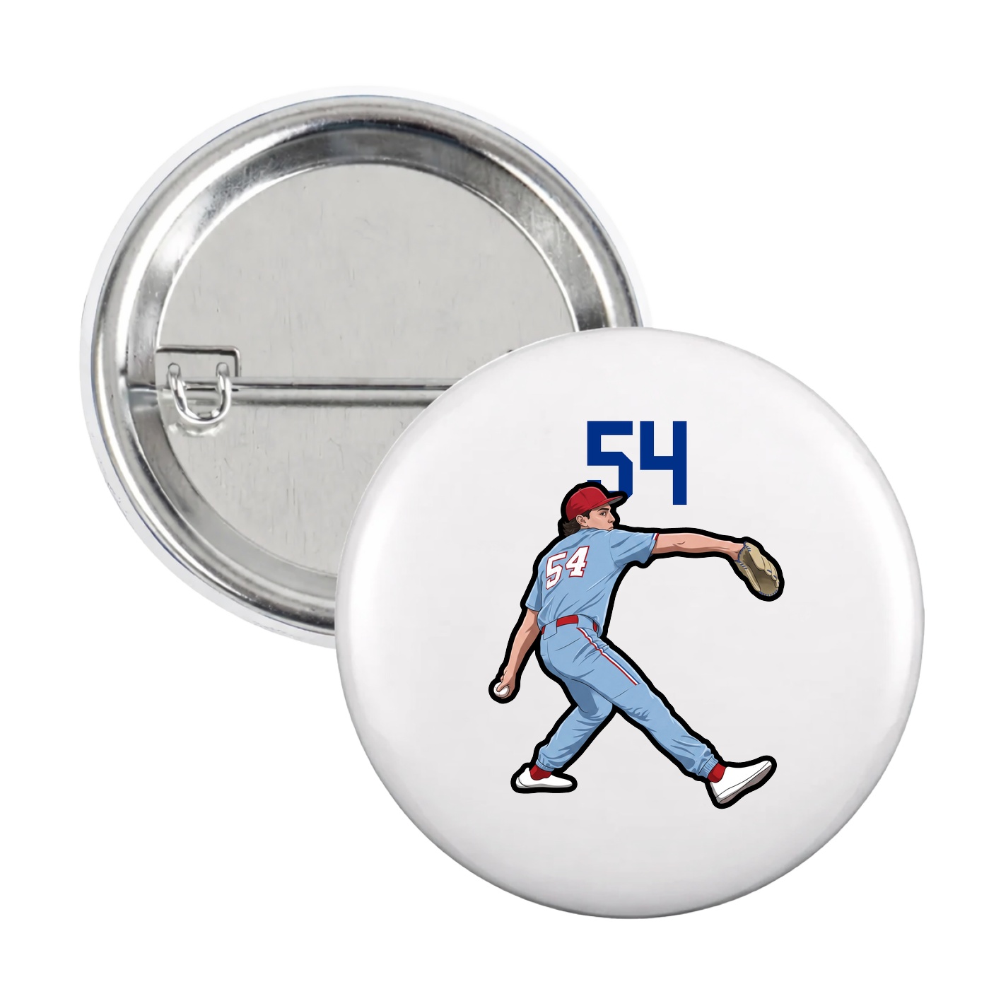 Game Day Button — Number Top in White