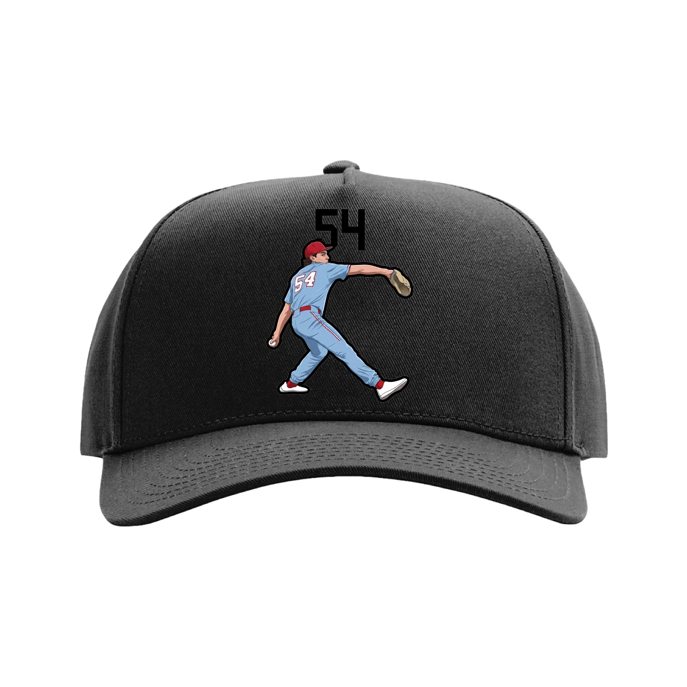 Full Fabric Five-Panel Champ Cap — Number Top in Black
