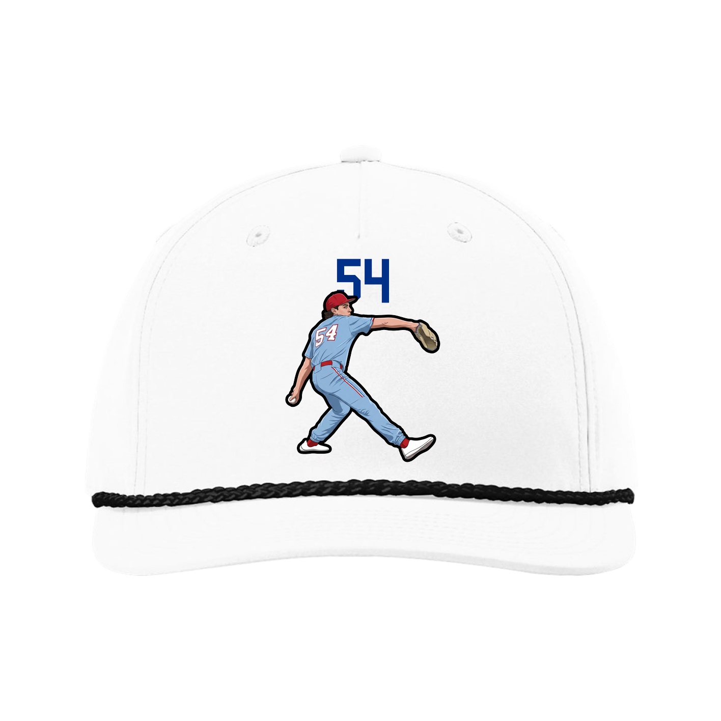 Five-Panel Classic Rope Cap — Number Top in White