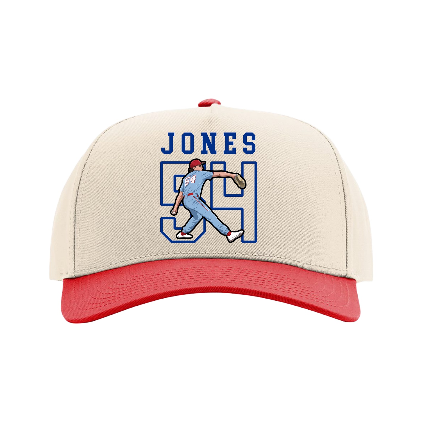 Full Fabric Five-Panel Champ Cap — Shirsey in Cream/Red