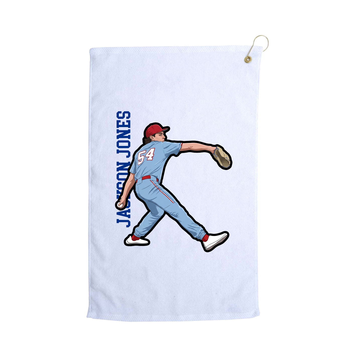 Golf Towel — Name Vertical in White