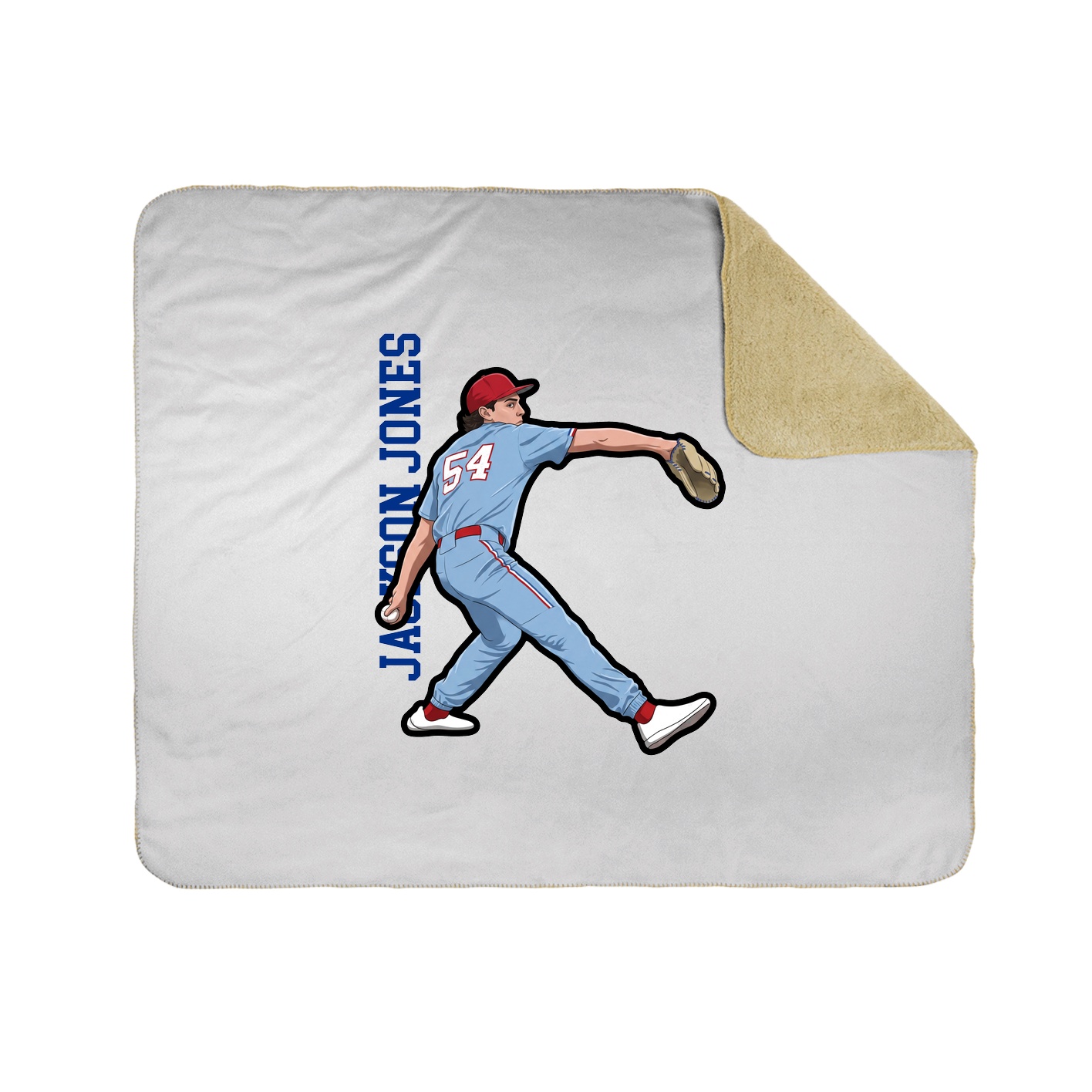 Throw Blanket — Name Vertical in White