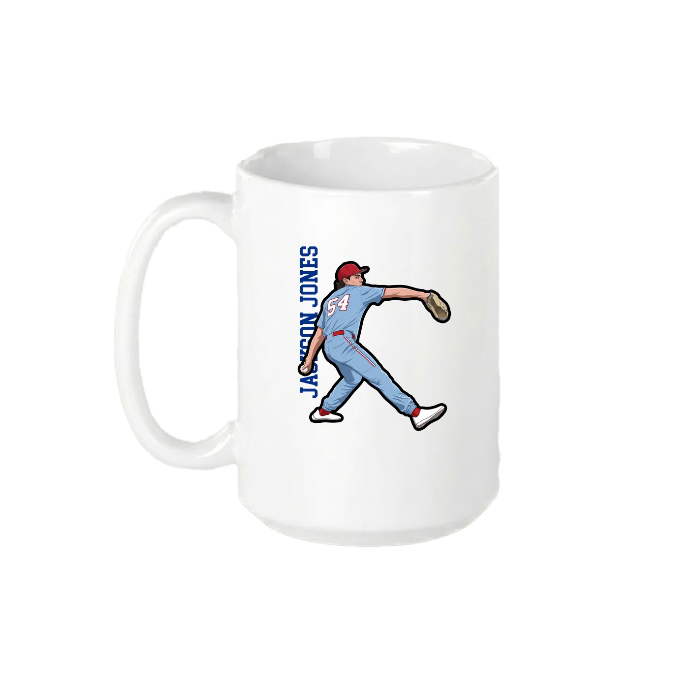 15oz Coffee Mug — Name Vertical in White
