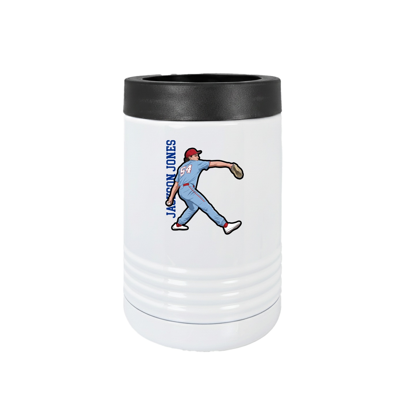 Beverage Holder — Name Vertical in White