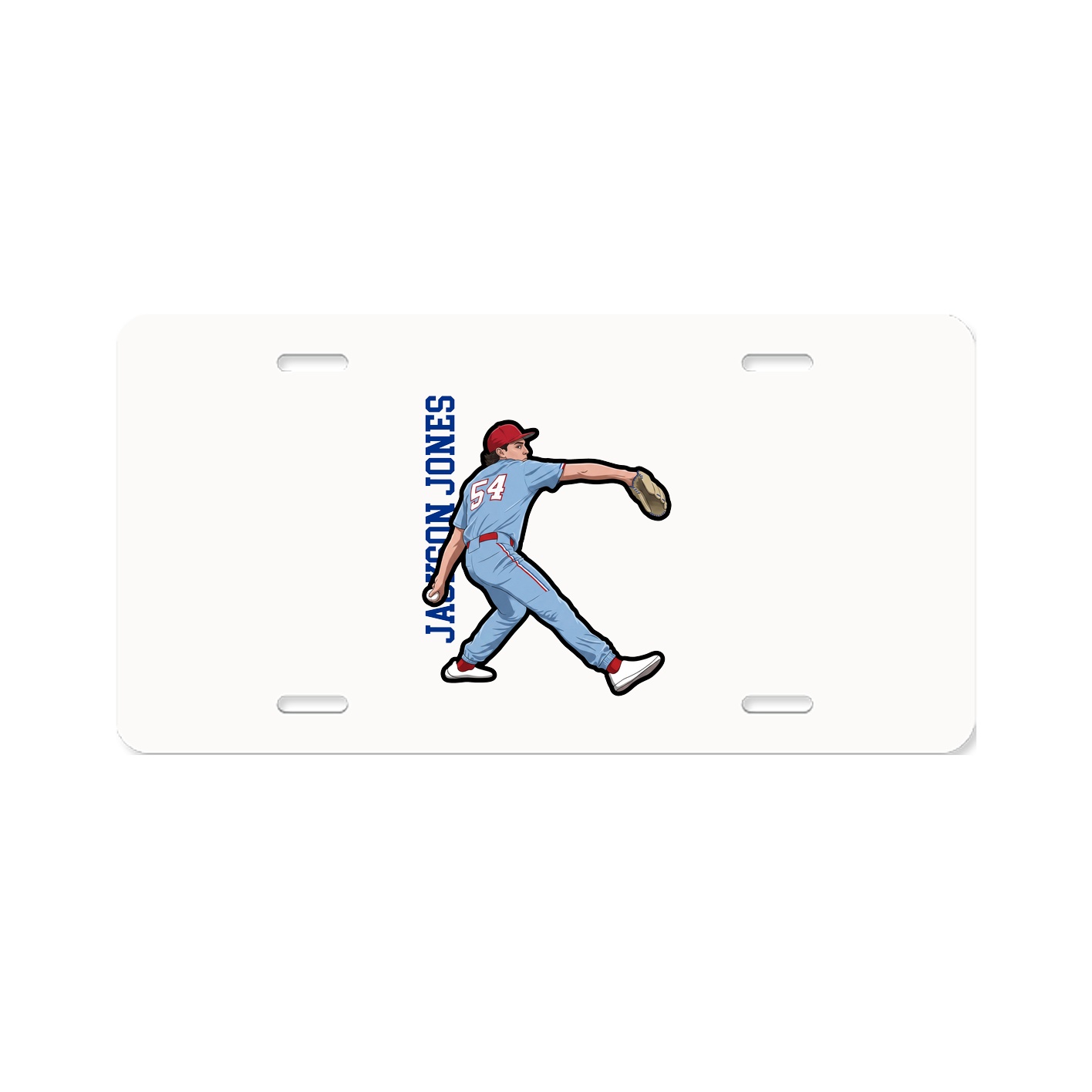 License Plate — Name Vertical in Classic
