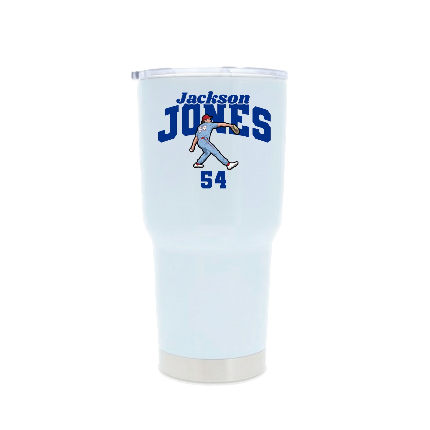 30oz Stainless Steel Tumbler — Signature Arch in White