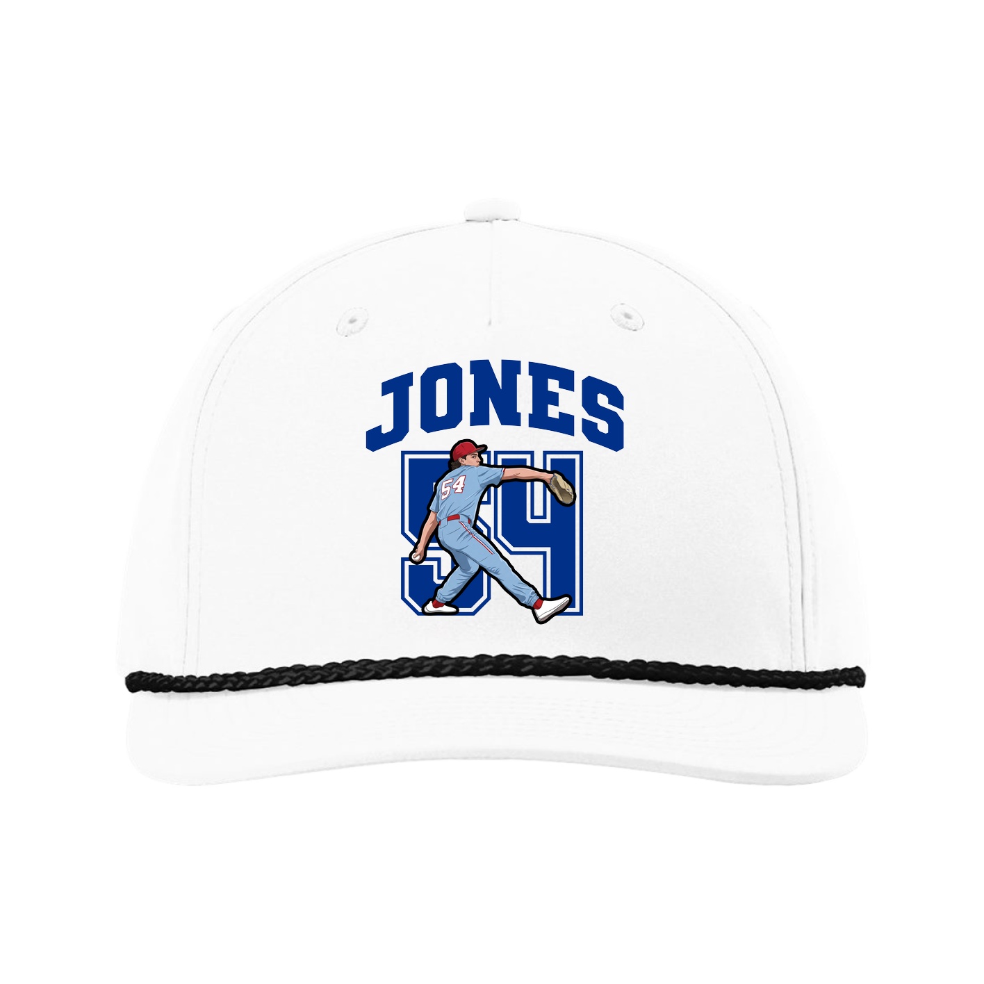 Five-Panel Classic Rope Cap — Number in White