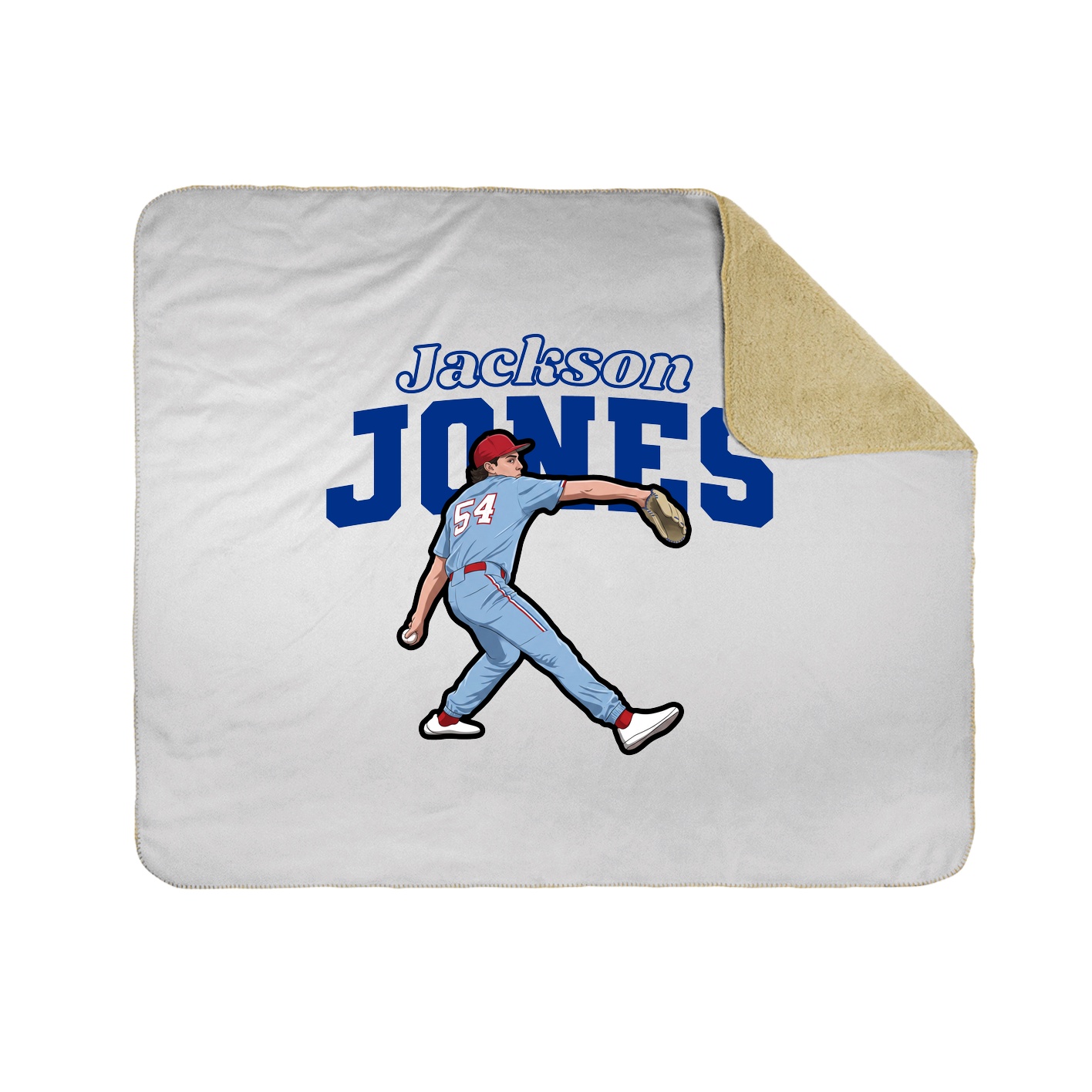 Throw Blanket — Name Arch in White