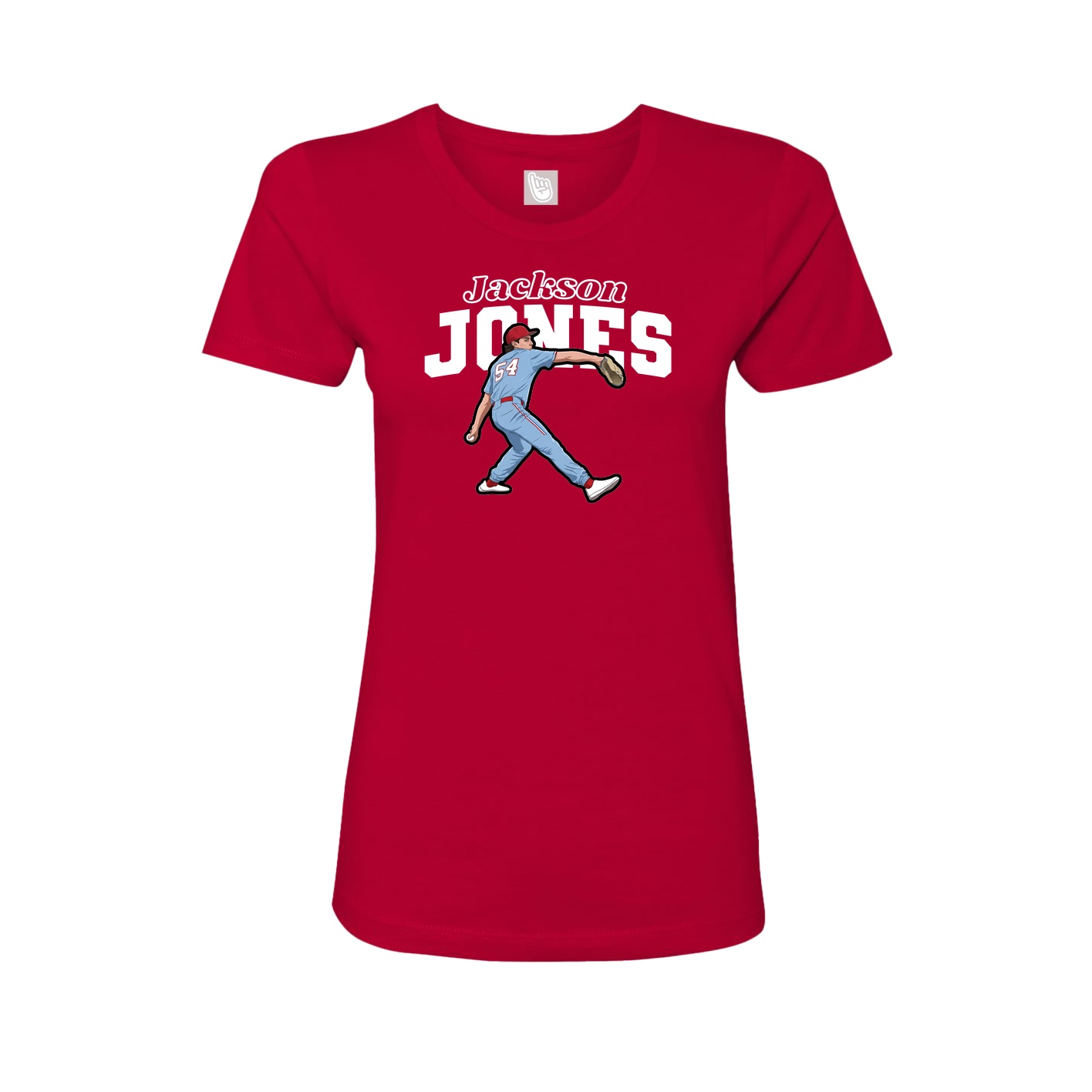 Fitted Women's Tee — Name Arch in Red