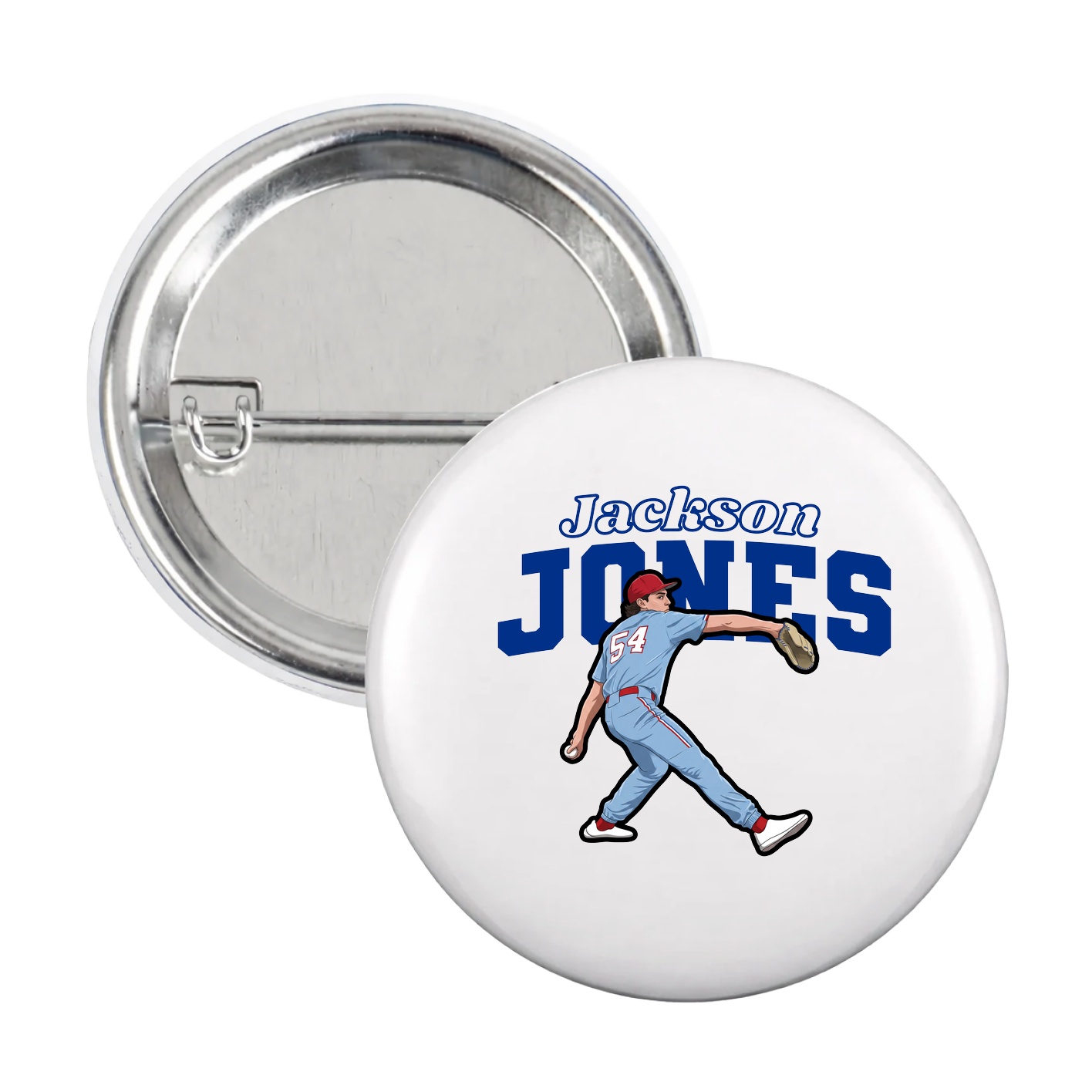 Game Day Button — Name Arch in White