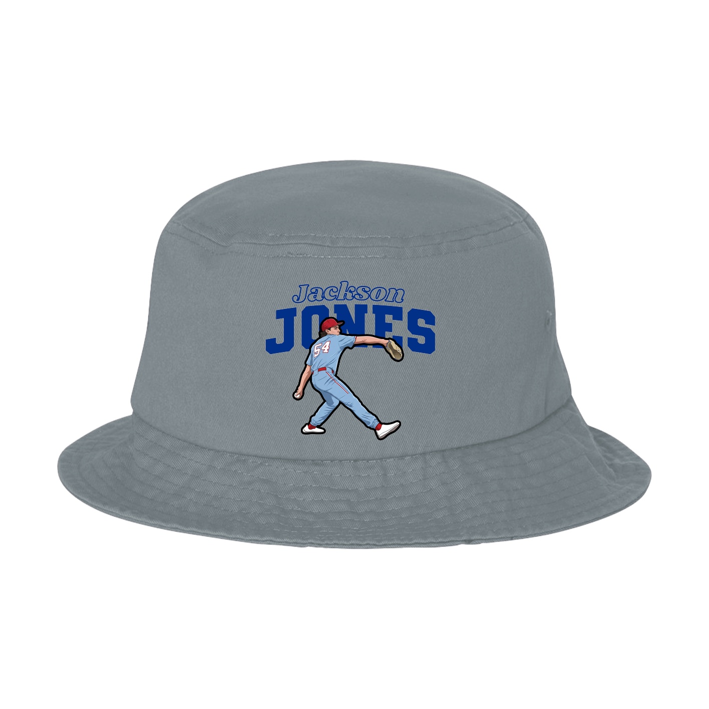 Bucket Cap — Name Arch in Grey