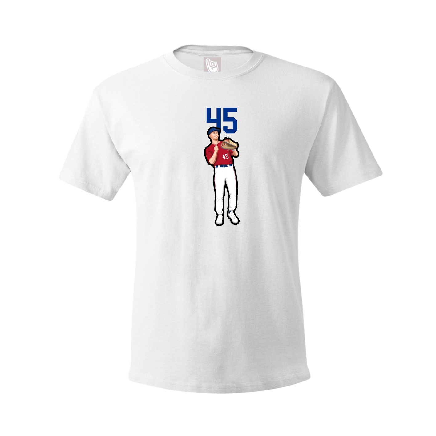 Youth Tee — Number Top in White