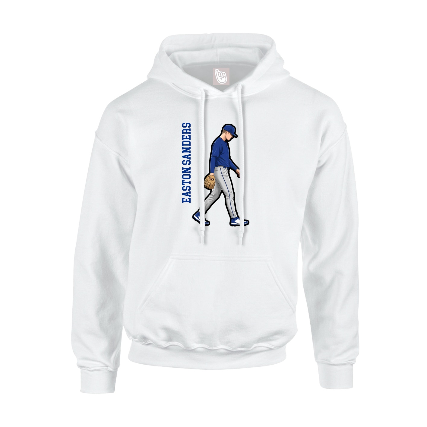 Hoodie — Name Vertical in White