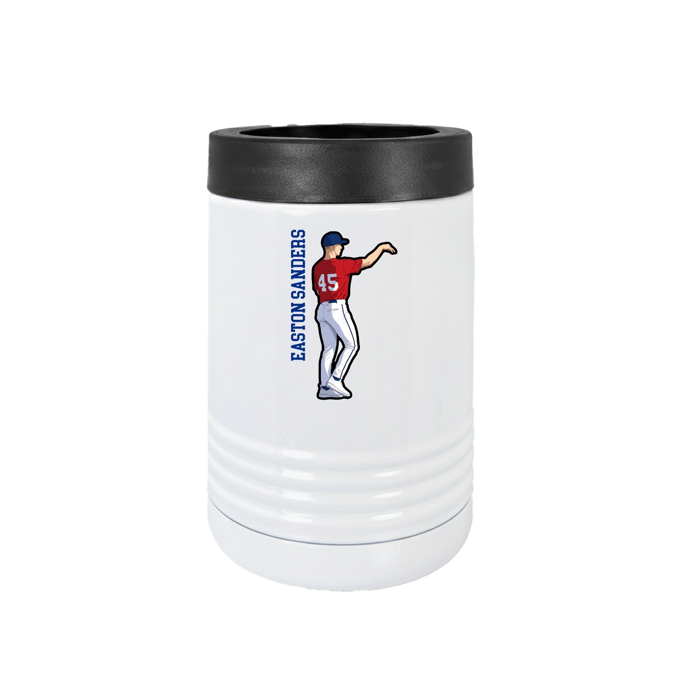 Beverage Holder — Name Vertical in White