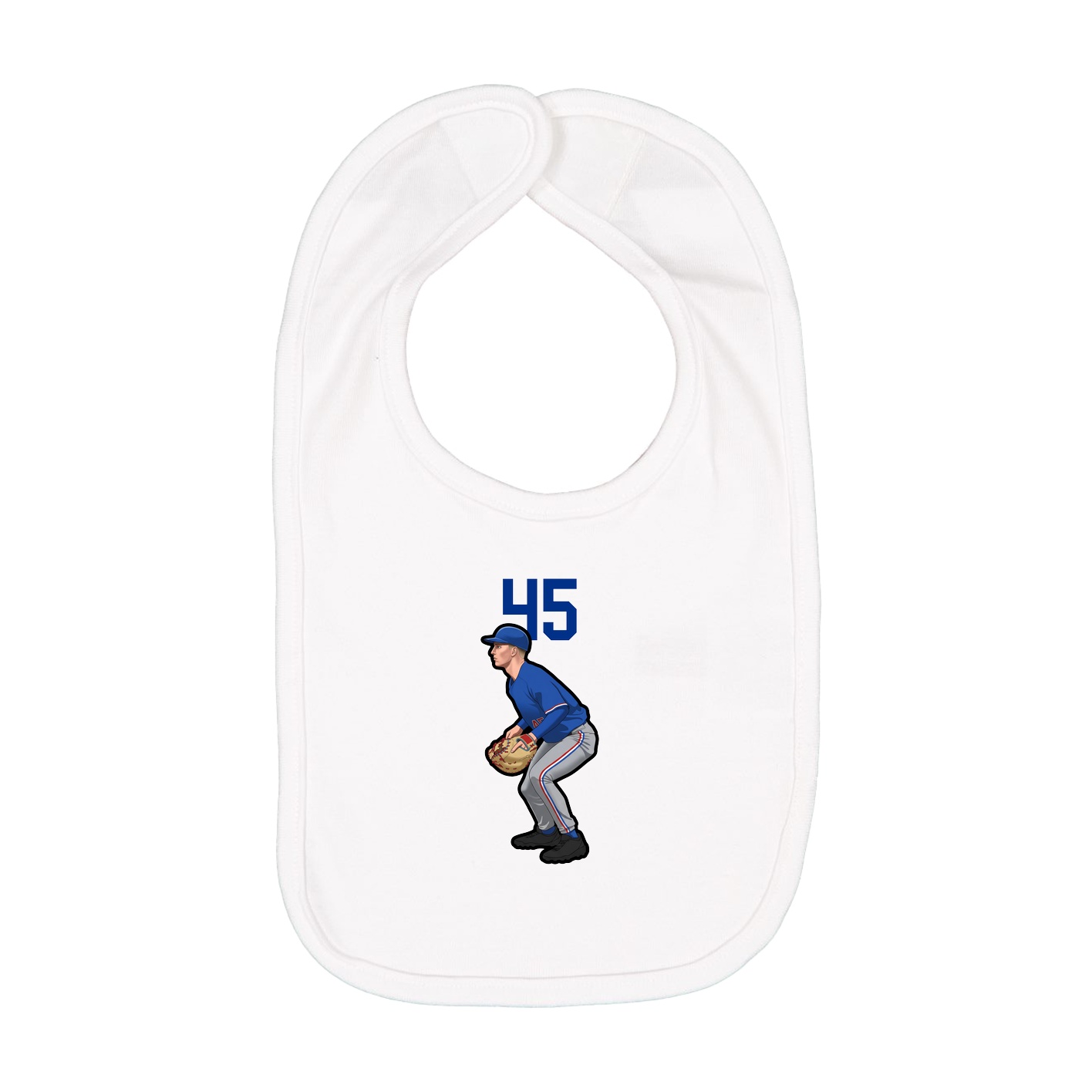 Infant Bib — Number Top in White