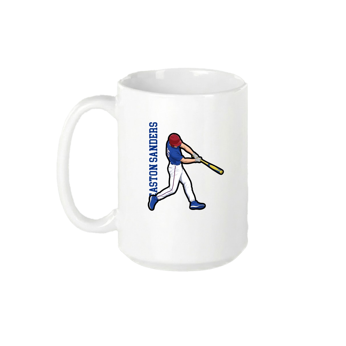 15oz Coffee Mug — Name Vertical in White