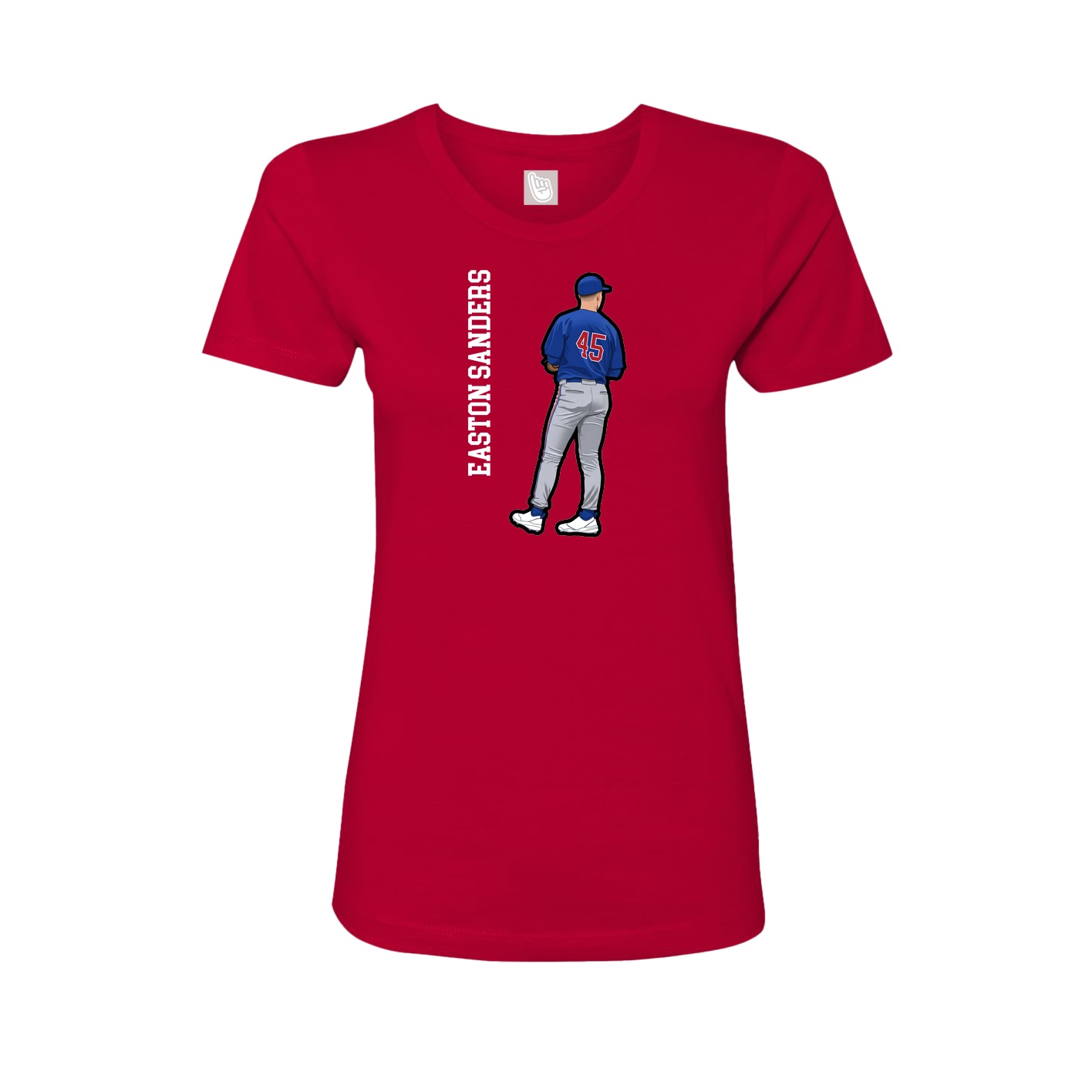 Womens Tee — Name Vertical in Red