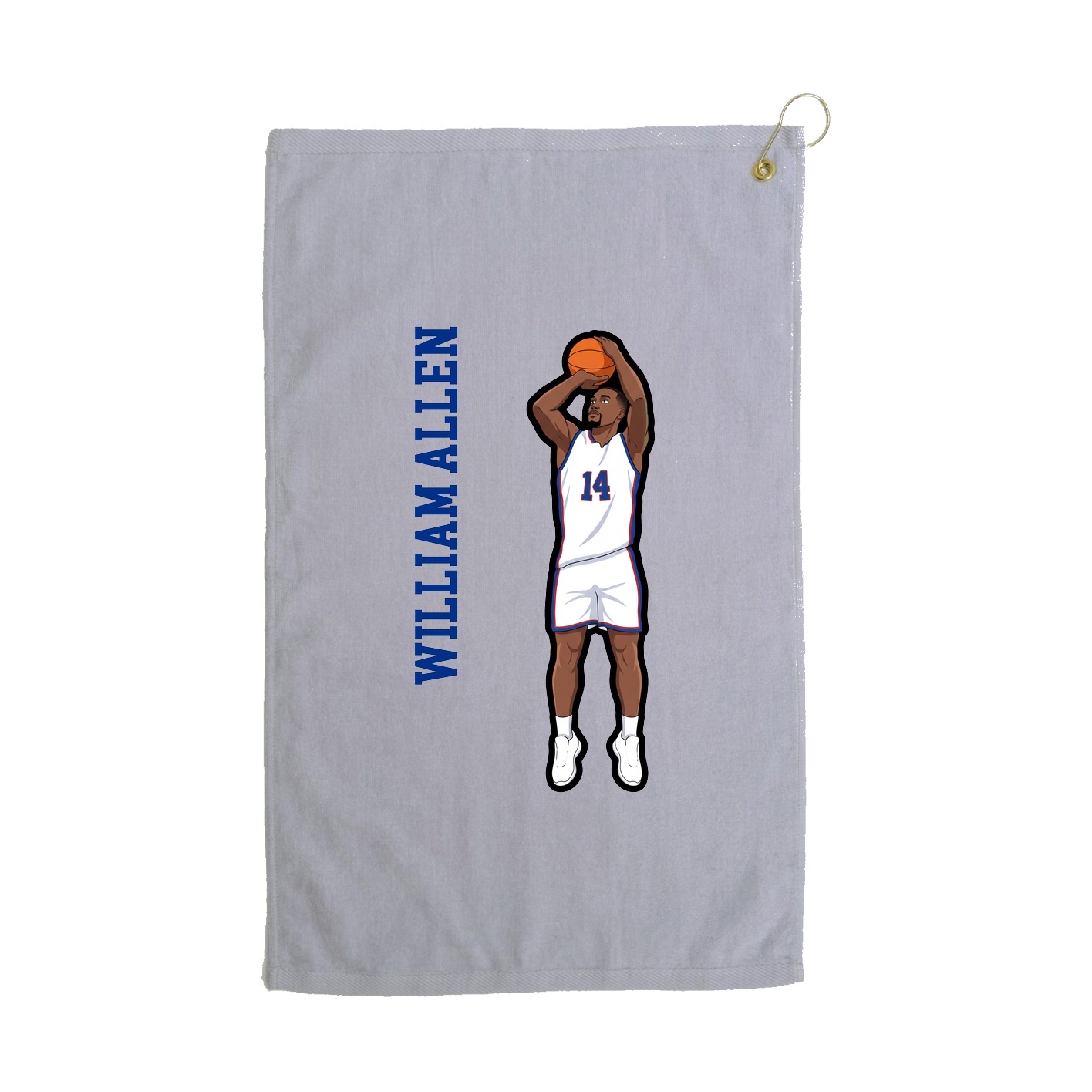 Golf Towel — Name Vertical in Grey