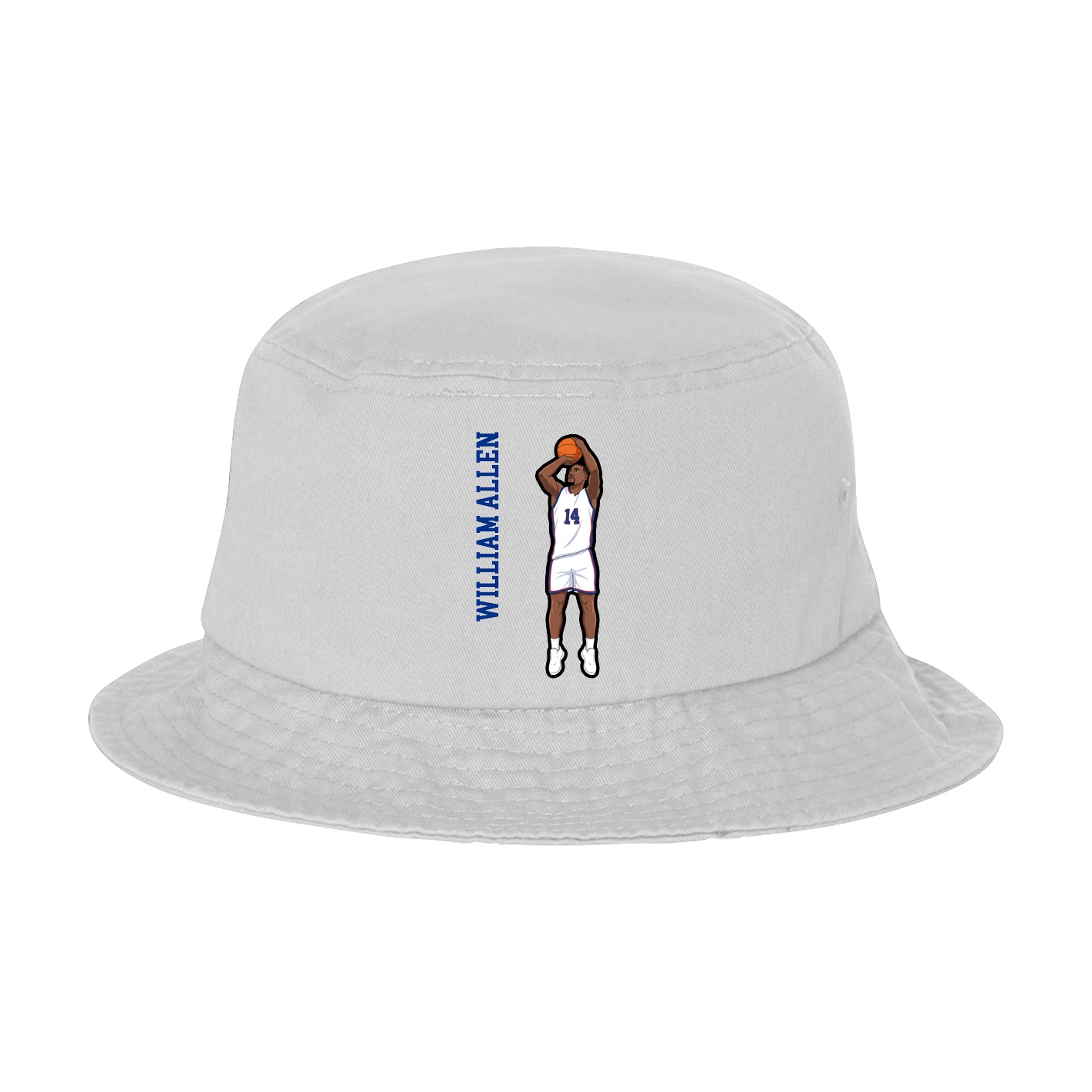 Bucket Cap — Name Vertical in White