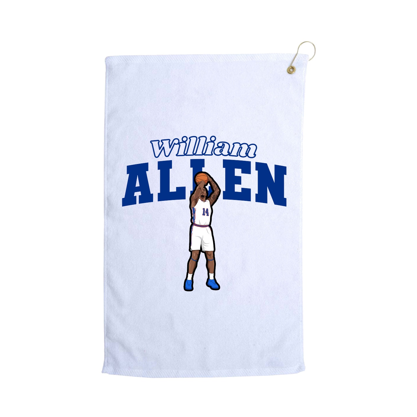 Golf Towel — Name Arch in White