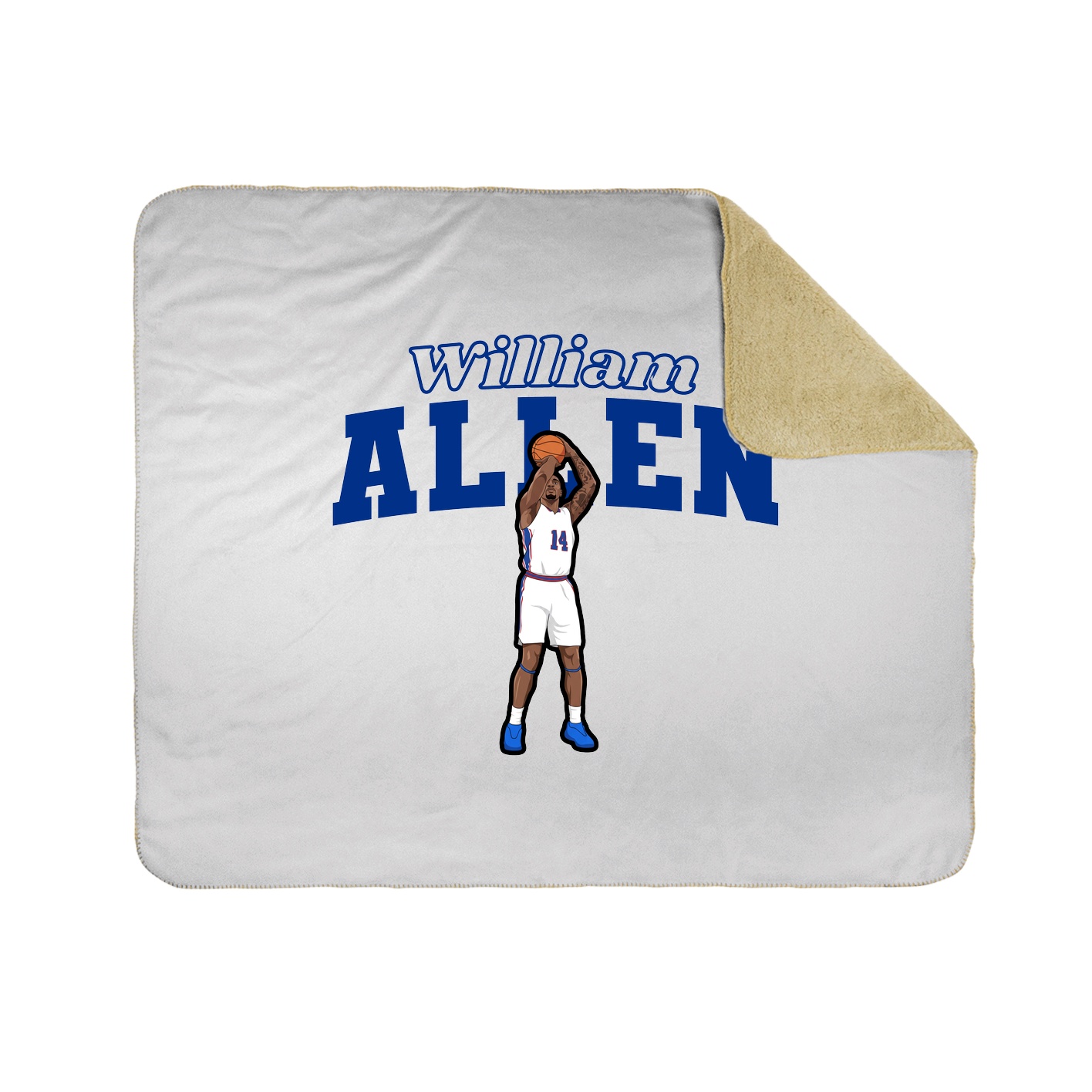 Throw Blanket — Name Arch in White