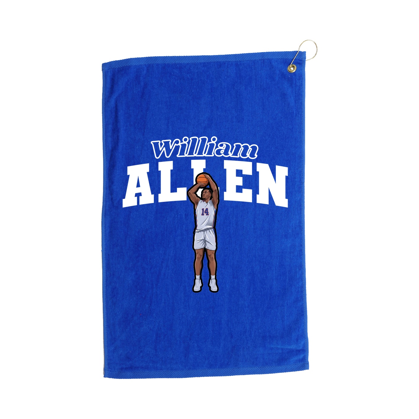 Golf Towel — Name Arch in Royal