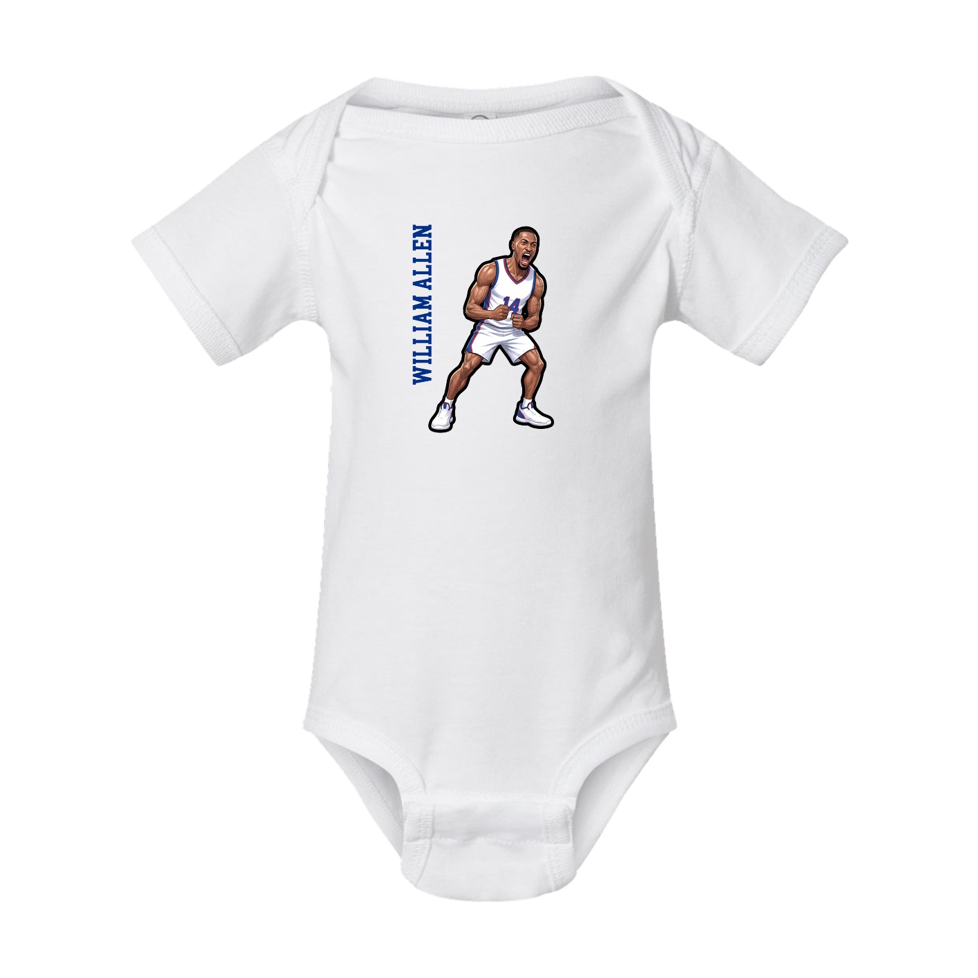 Baby Onesie — Name Vertical in White