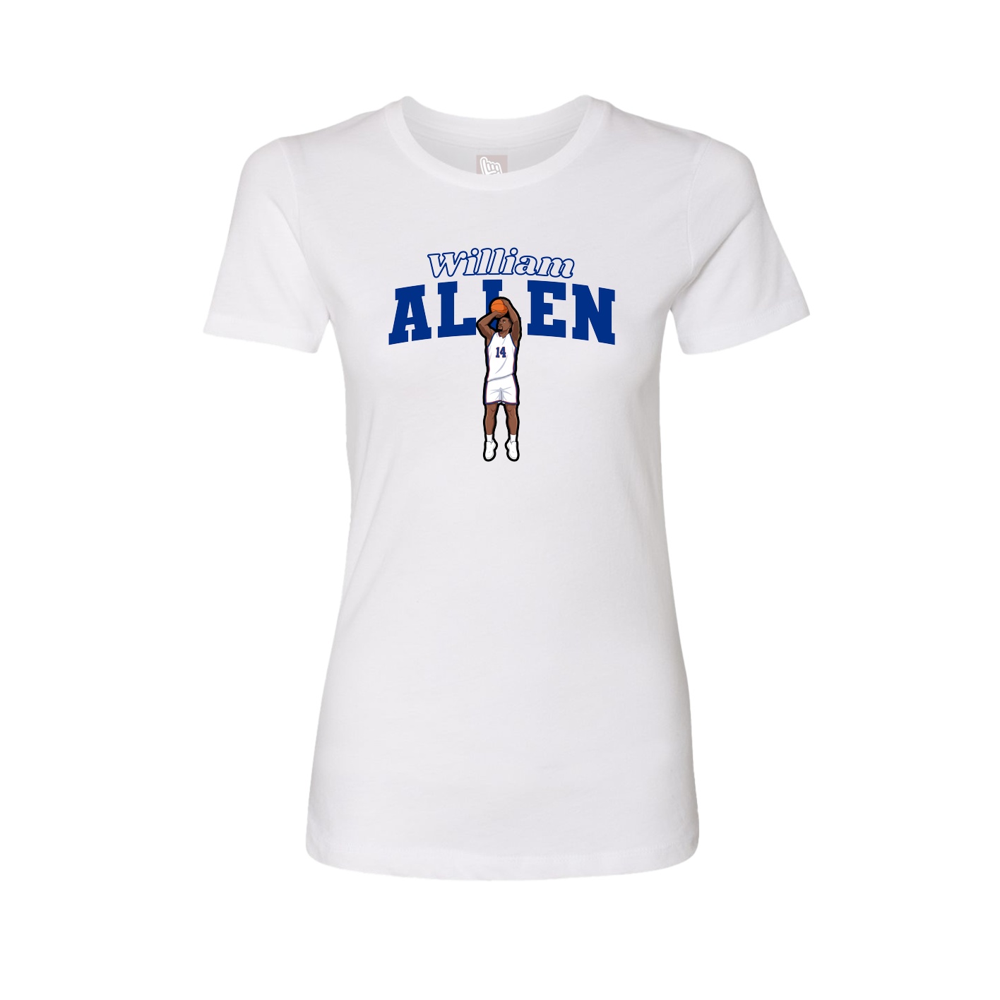 Fitted Women's Tee — Name Arch in White
