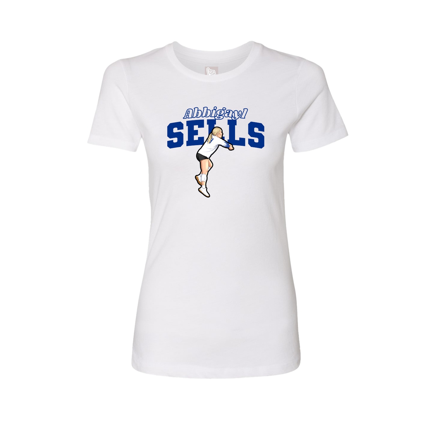 Womens Tee — Name Arch in White