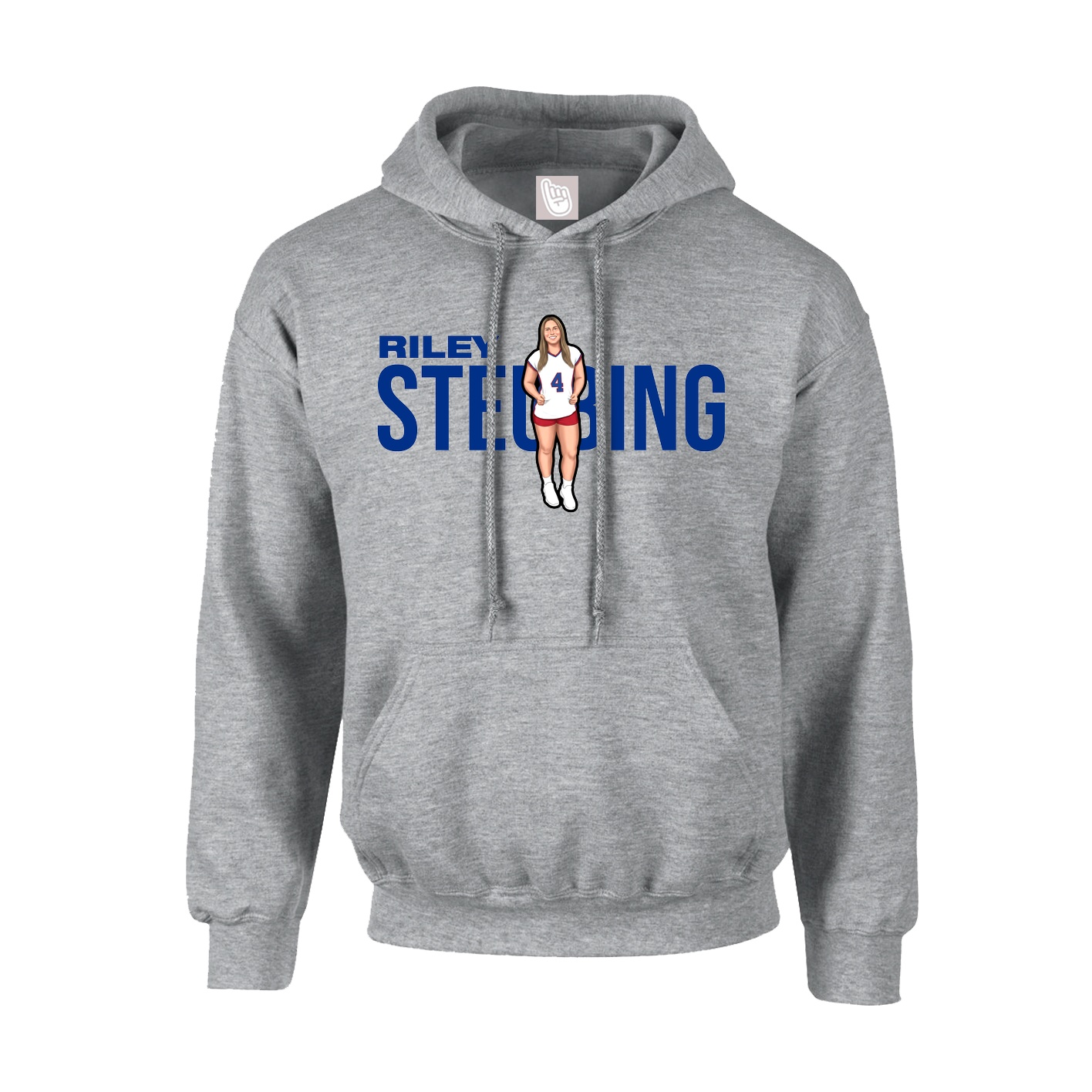 Hoodie — Player Name in Grey
