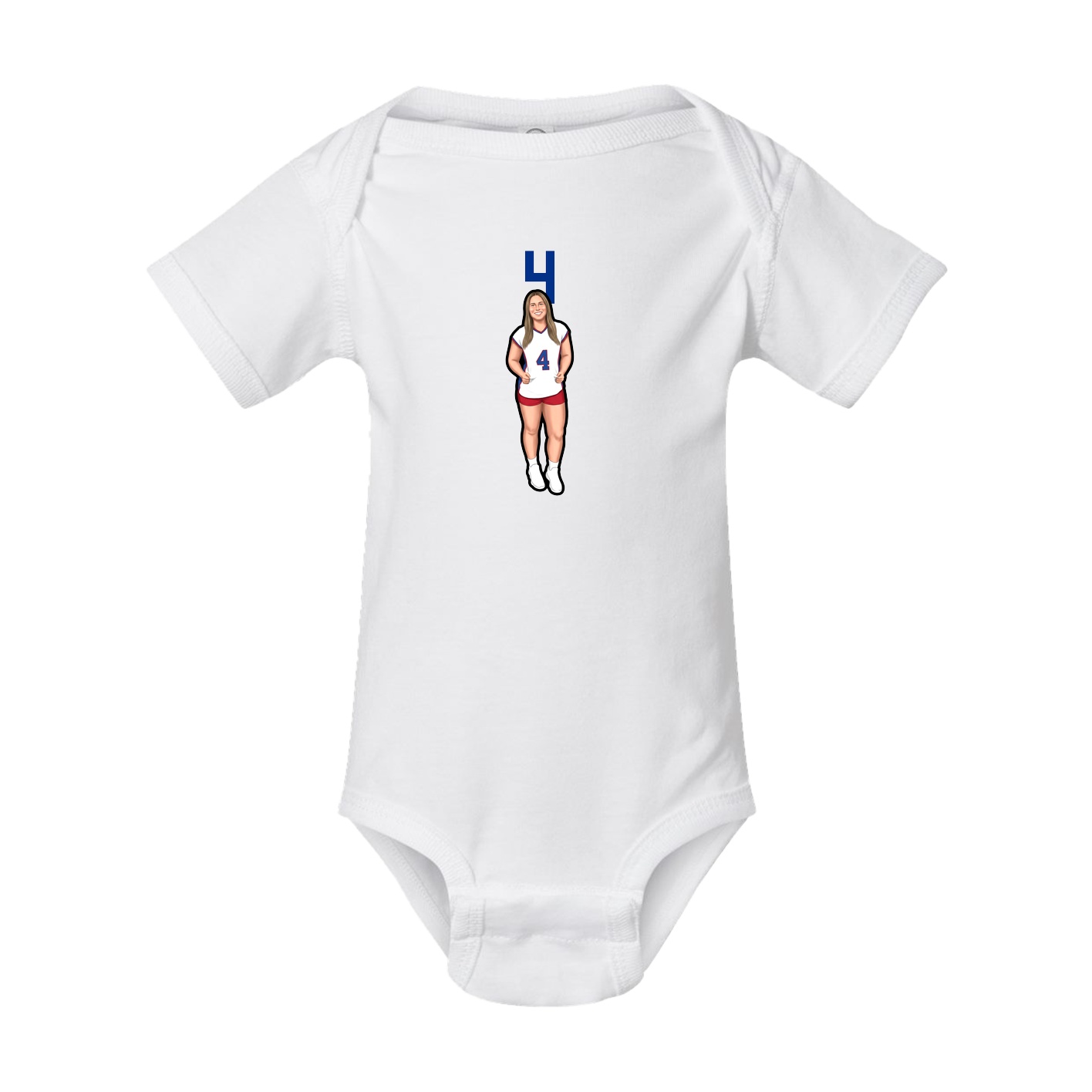 Baby Onesie — Number Top in White