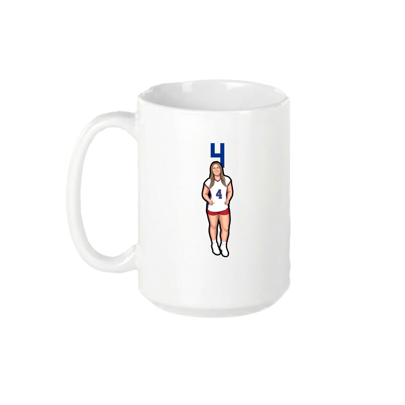 15oz Coffee Mug — Number Top in White