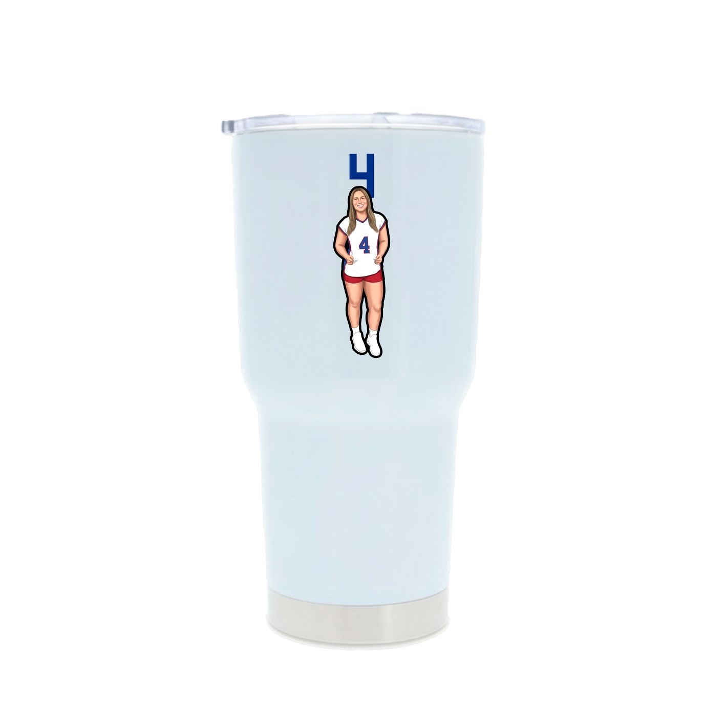 30oz Stainless Steel Tumbler — Number Top in White
