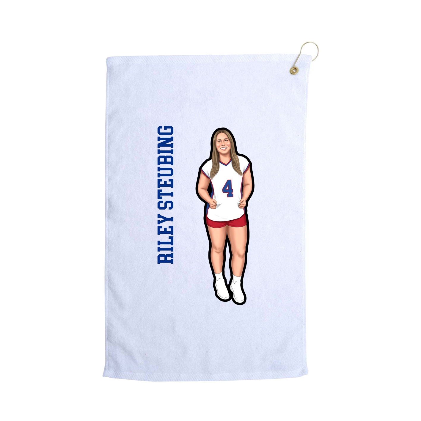 Golf Towel — Name Vertical in White