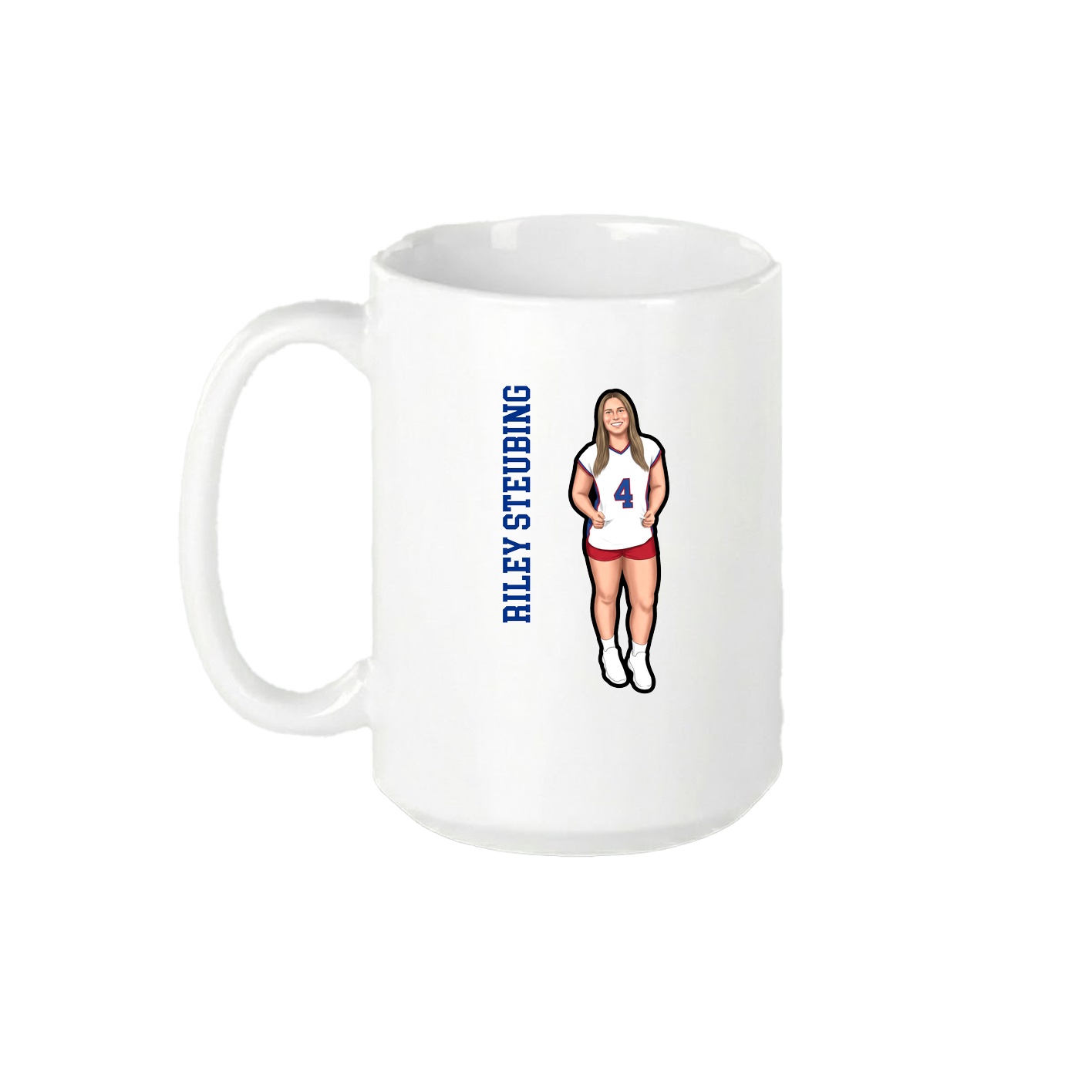15oz Coffee Mug — Name Vertical in White
