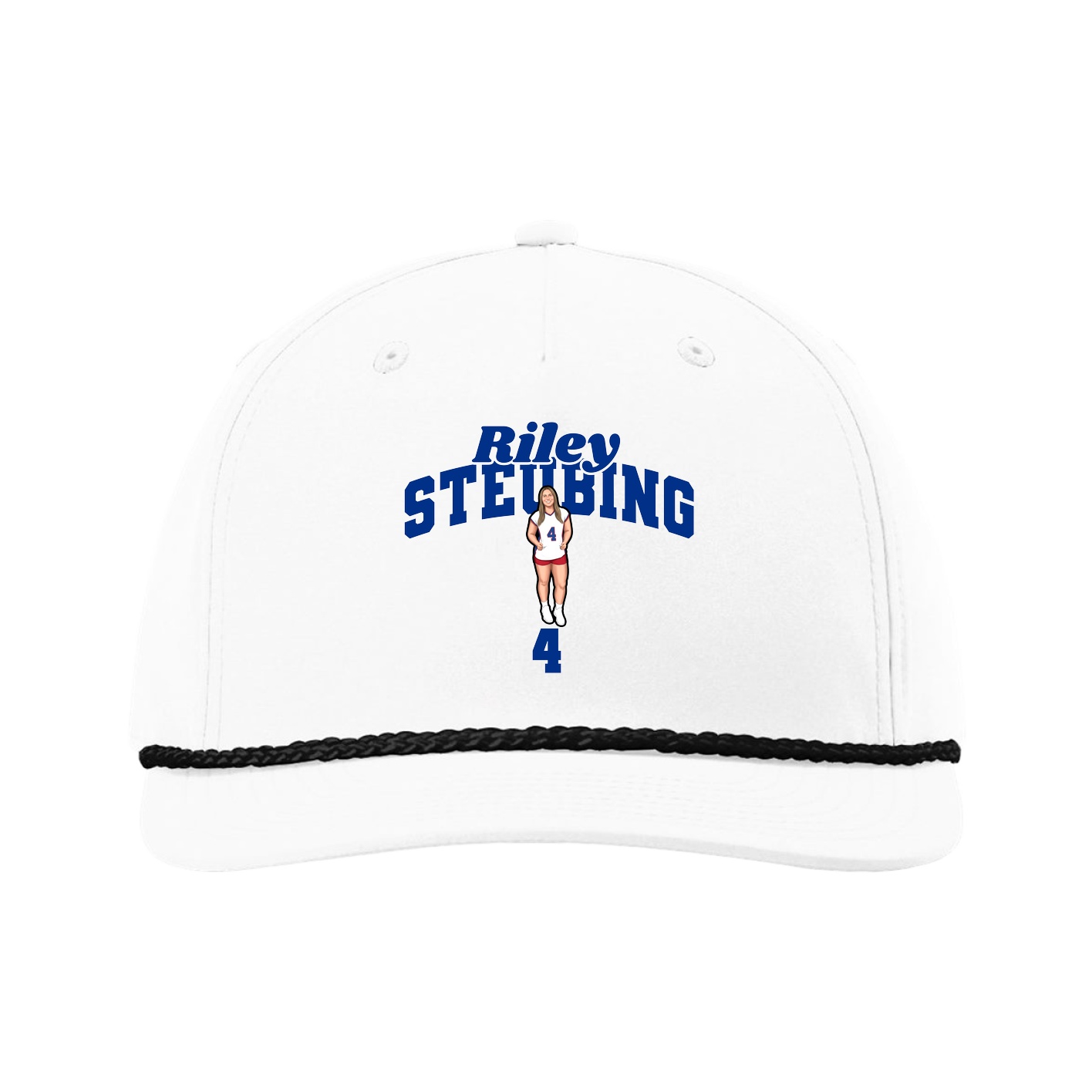 Five-Panel Classic Rope Cap — Signature Arch in White