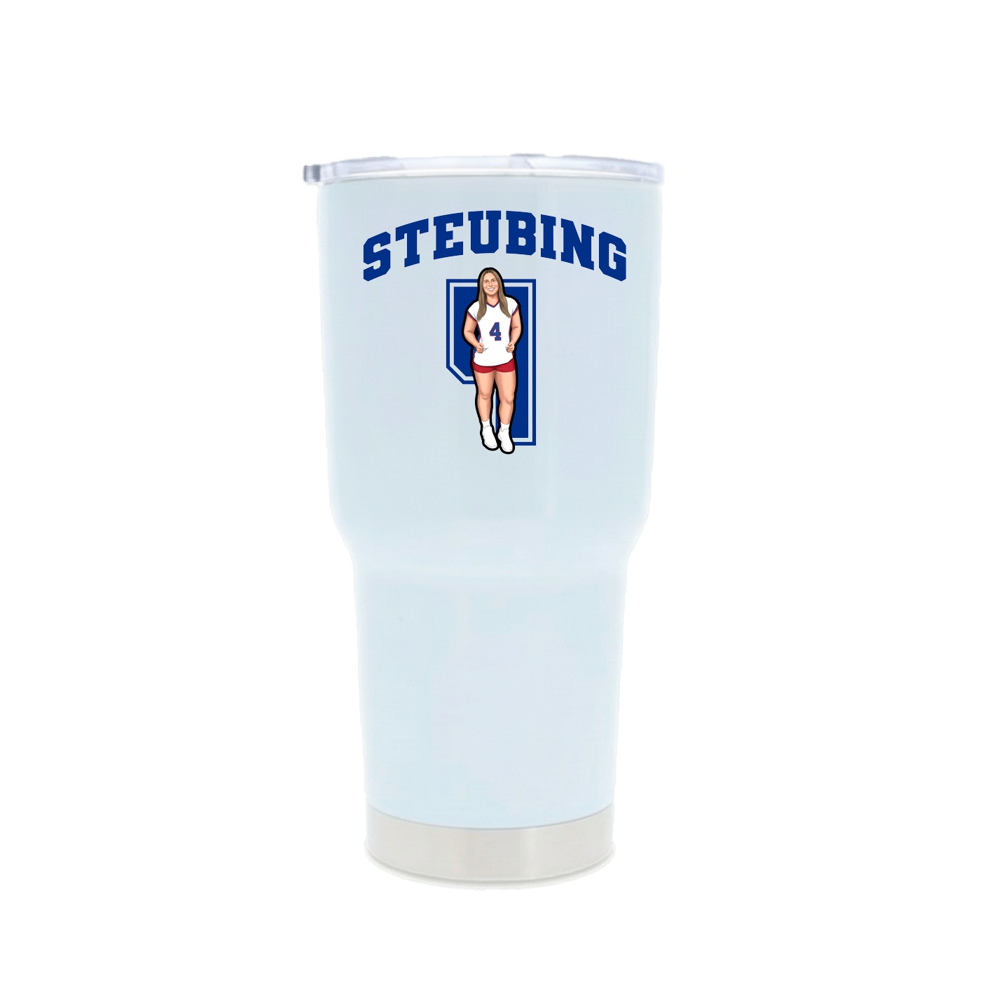 30oz Stainless Steel Tumbler — Number in White
