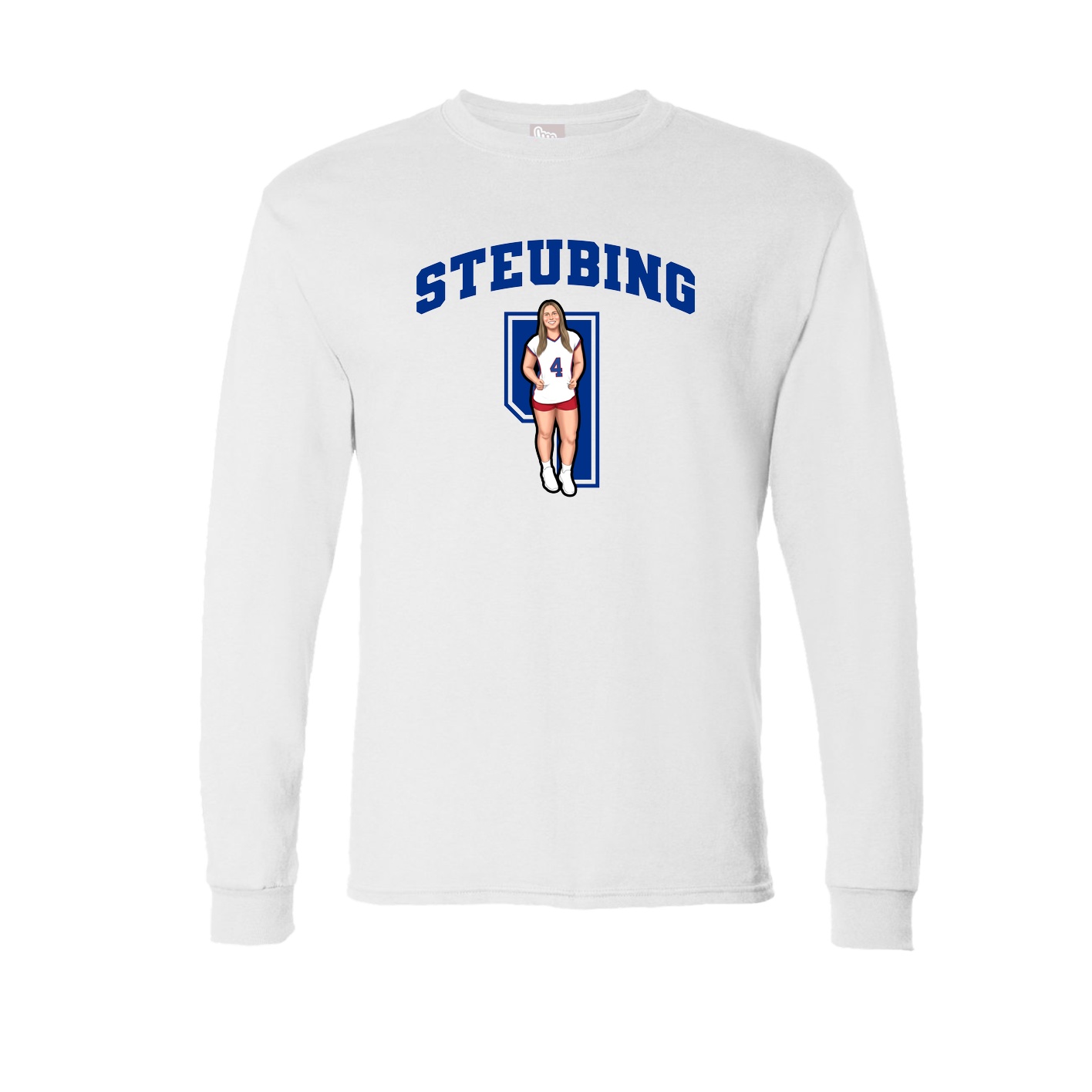 Long Sleeve Tee — Number in White