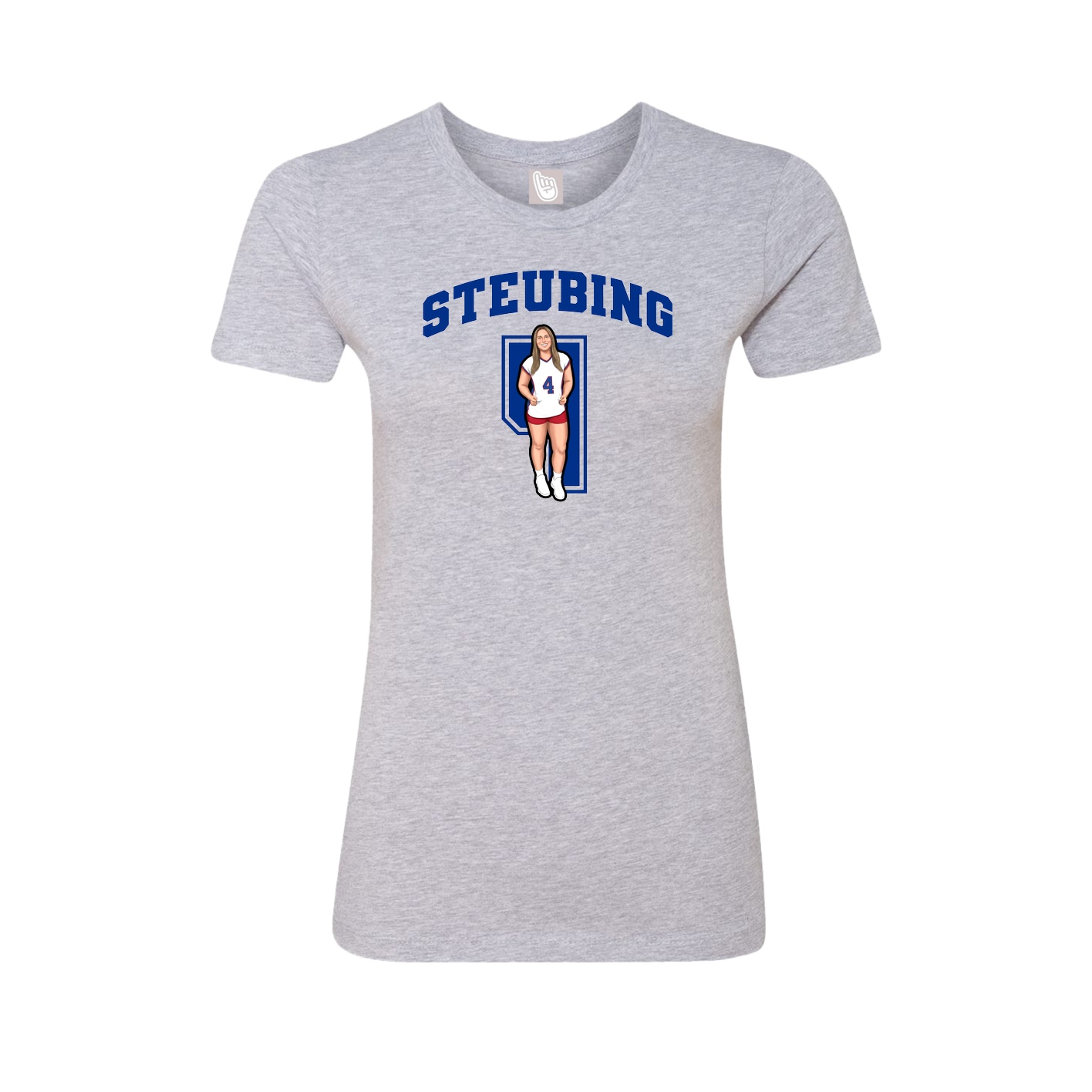 Fitted Women's Tee — Number in Grey