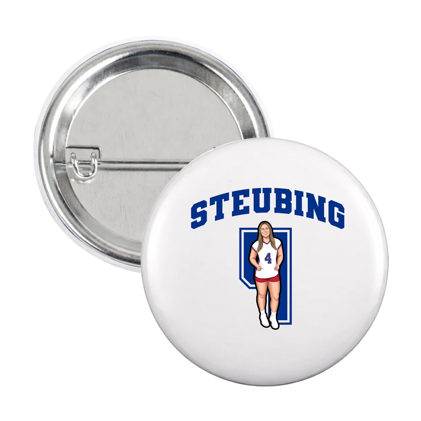 Game Day Button — Number in White