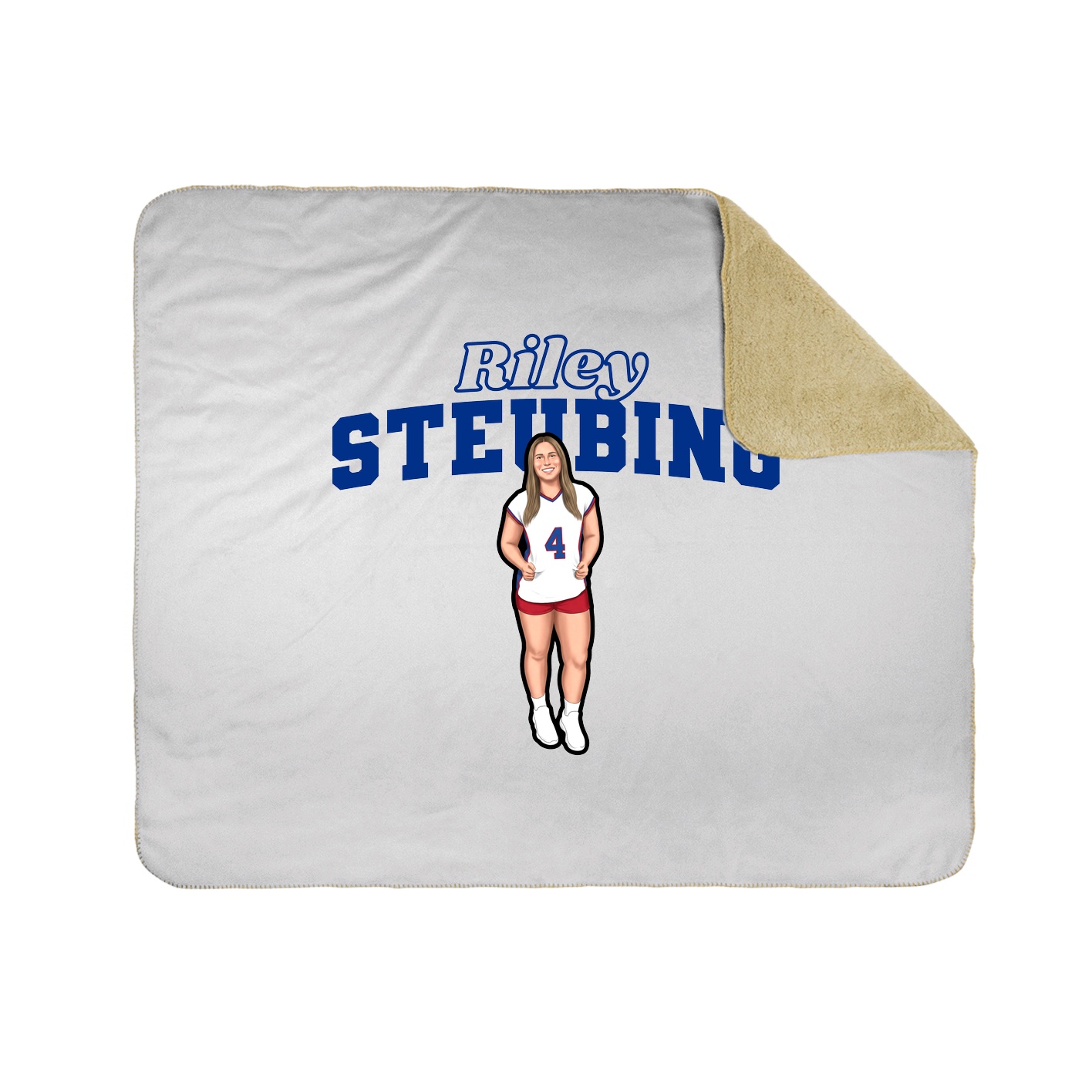 Throw Blanket — Name Arch in White