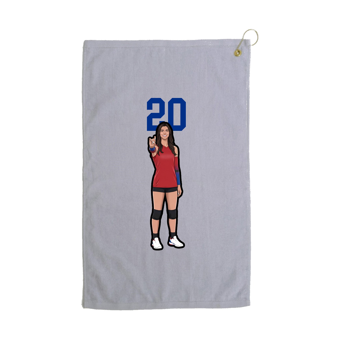 Golf Towel — Number Top in Grey