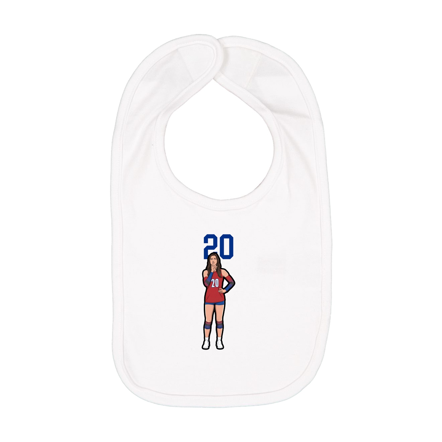 Infant Bib — Number Top in White