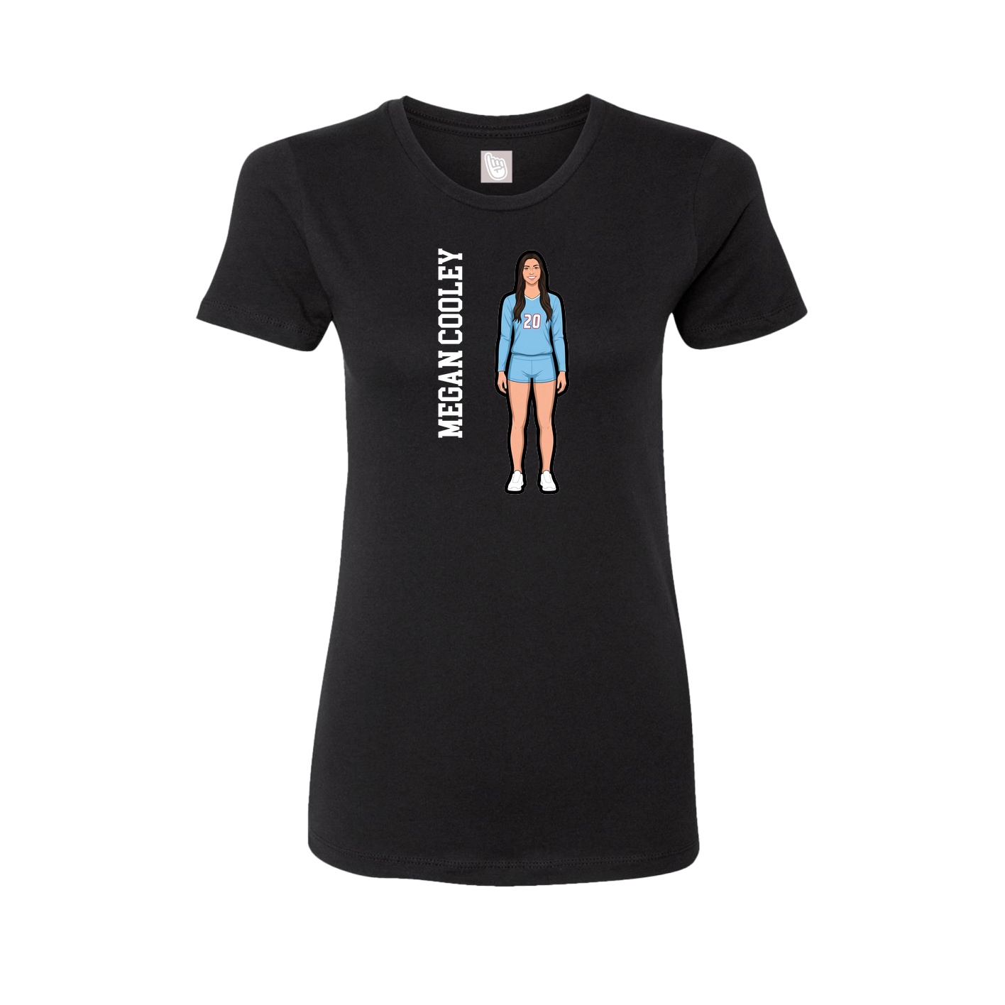 Fitted Women's Tee — Name Vertical in Black