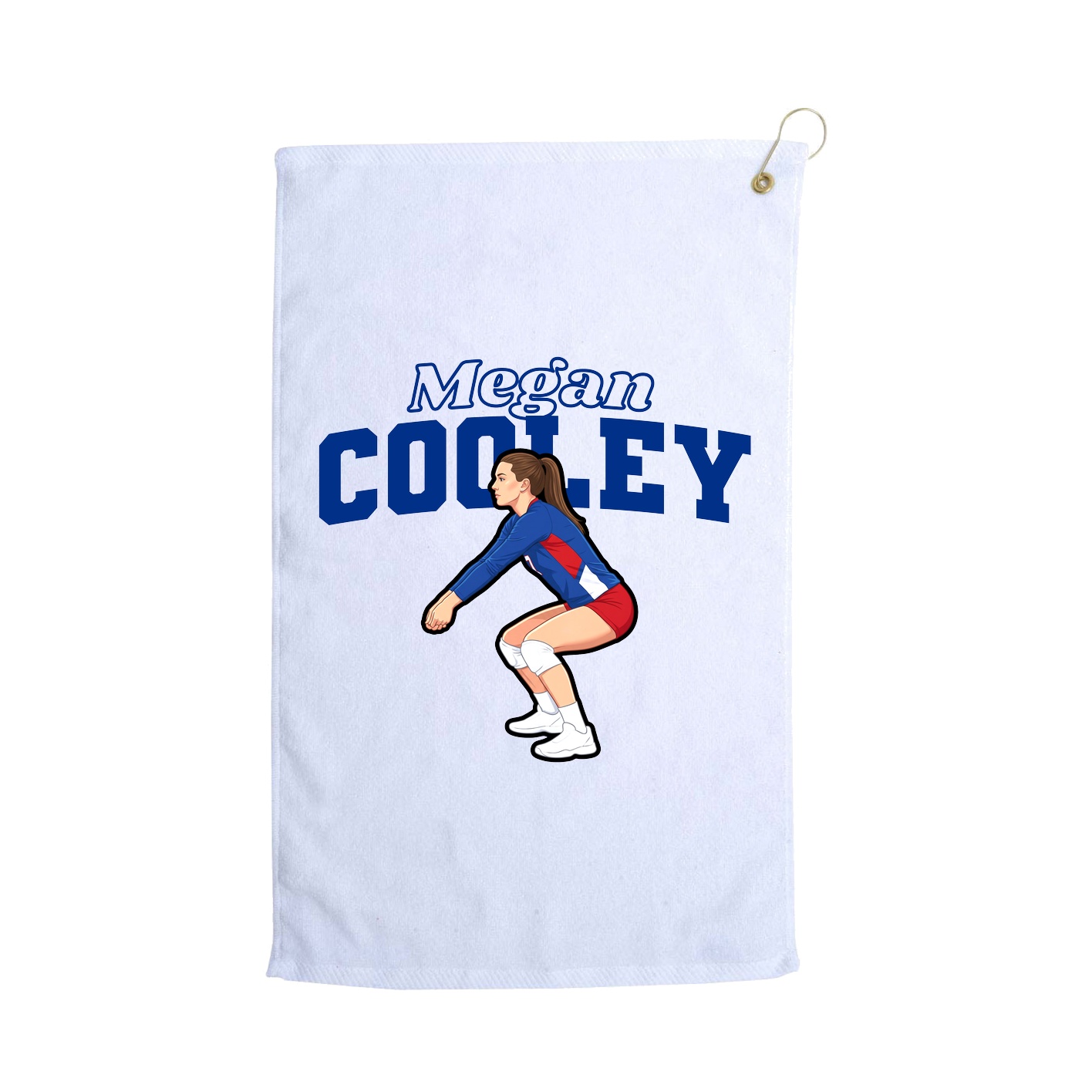 Golf Towel — Name Arch in White